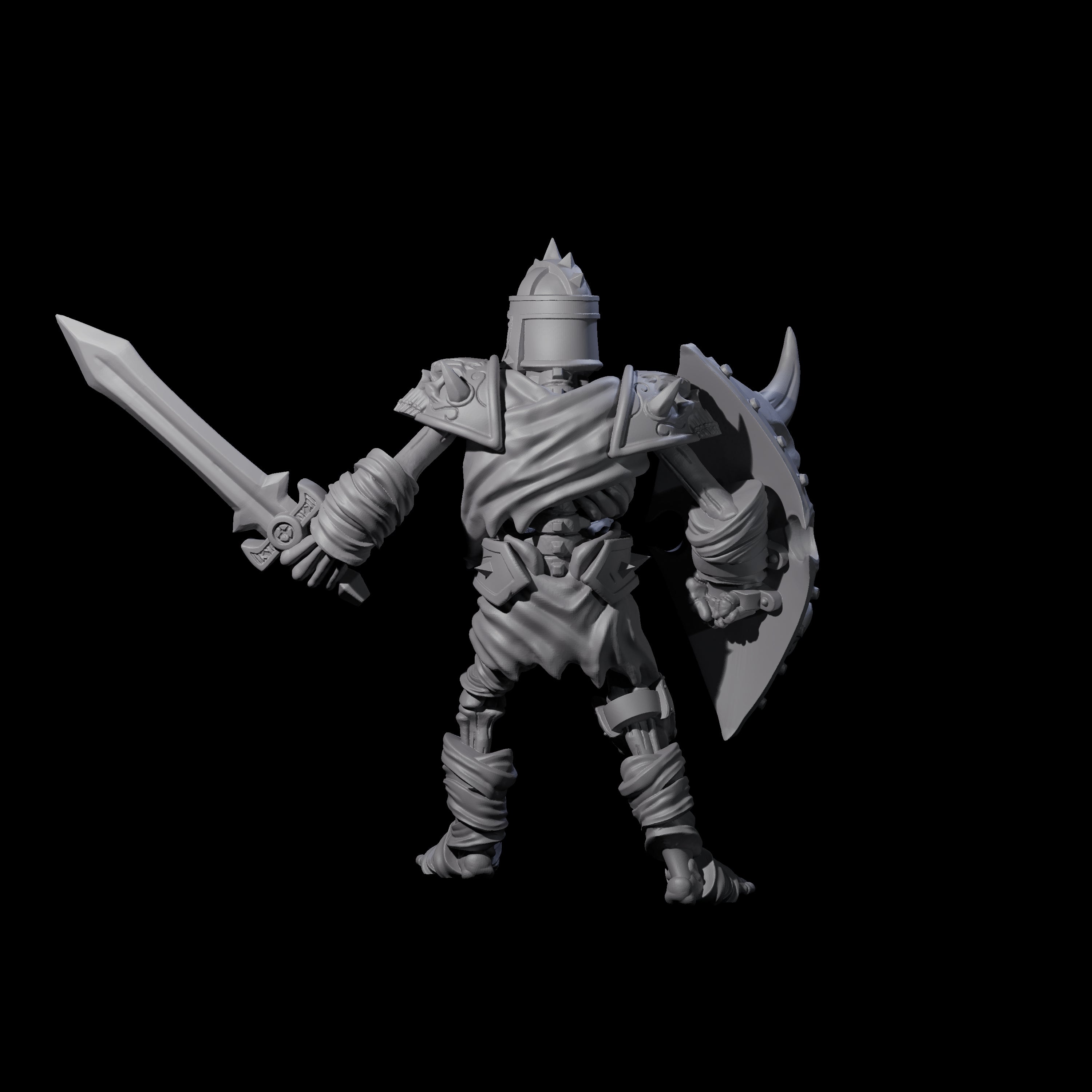 Spiky Skeleton Warrior B Miniature for Dungeons and Dragons, Pathfinder or other TTRPGs