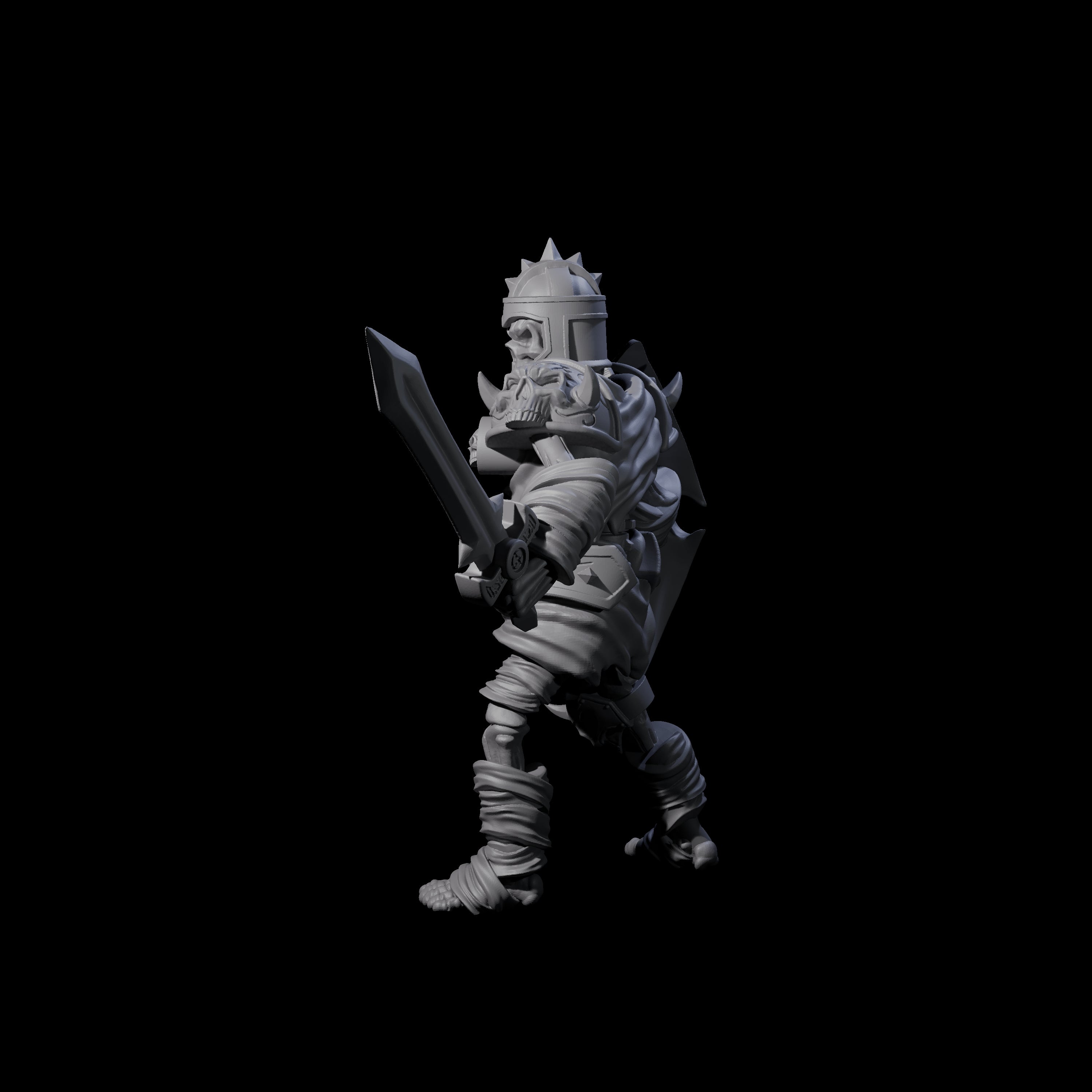 Spiky Skeleton Warrior B Miniature for Dungeons and Dragons, Pathfinder or other TTRPGs