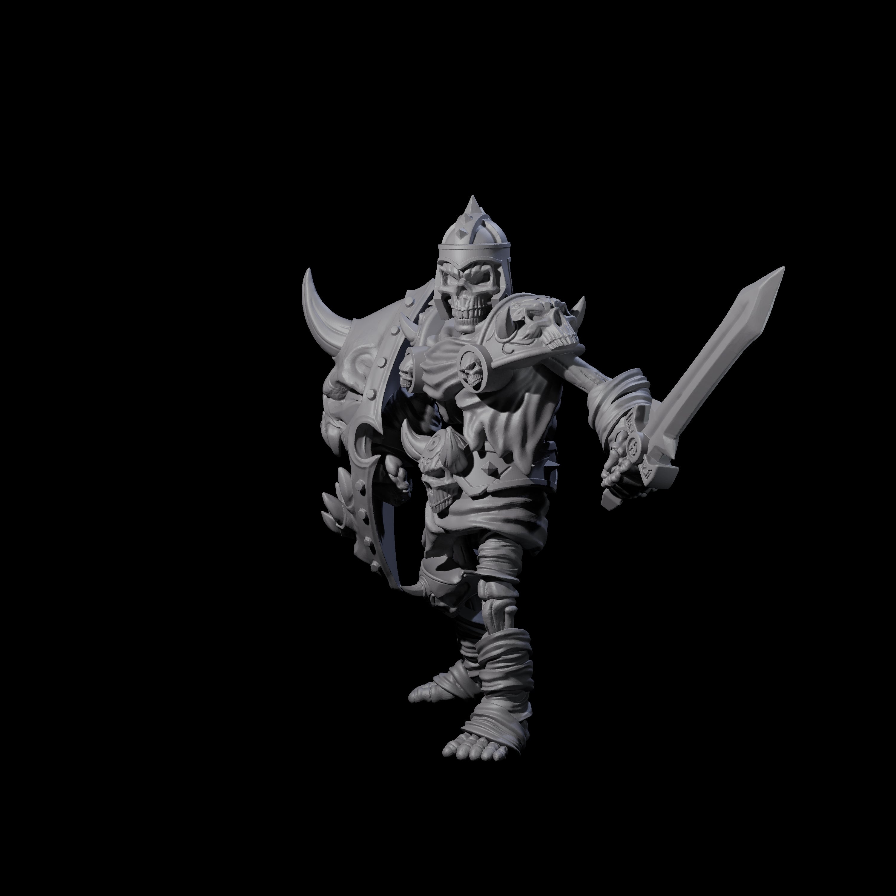 Spiky Skeleton Warrior B Miniature for Dungeons and Dragons, Pathfinder or other TTRPGs