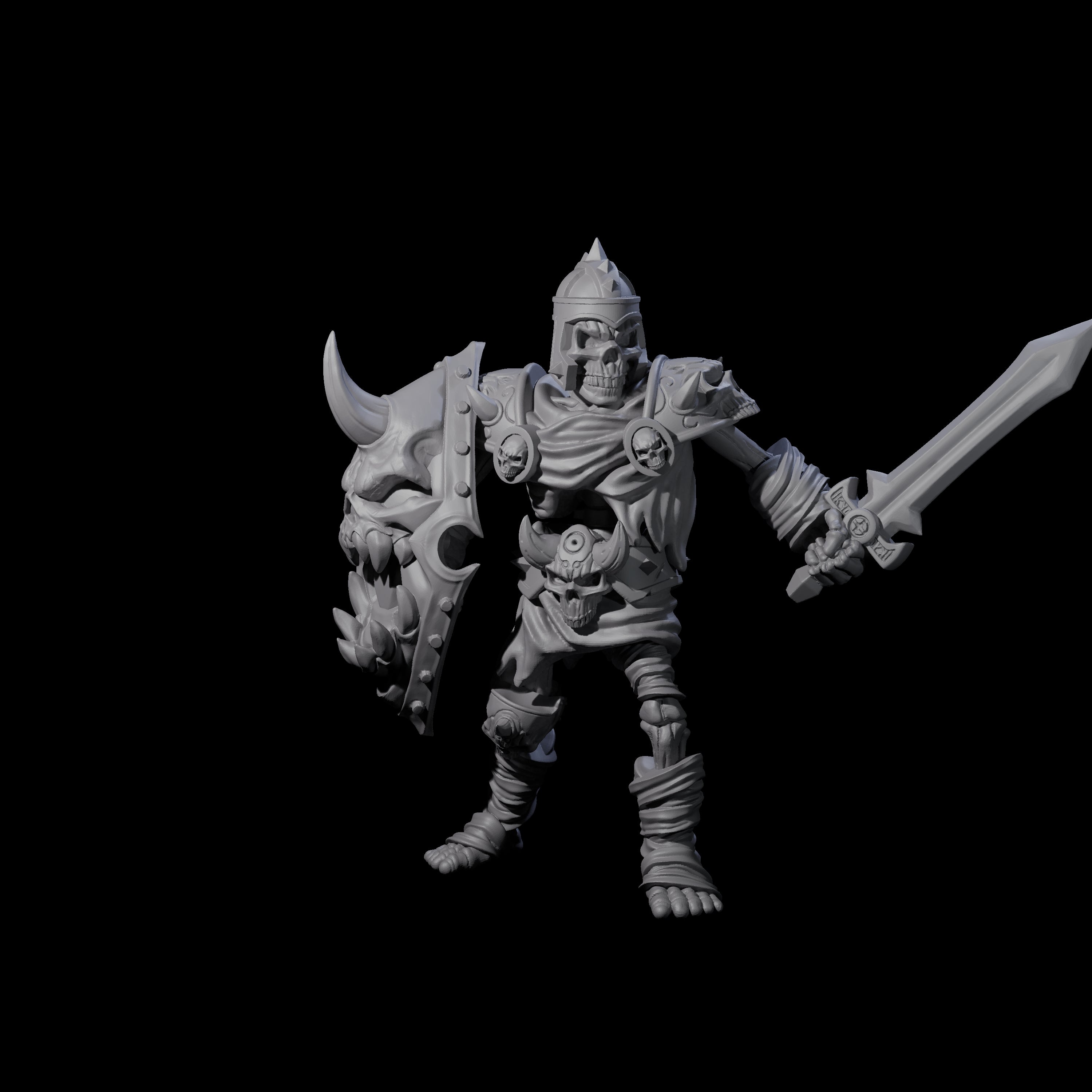 Spiky Skeleton Warrior B Miniature for Dungeons and Dragons, Pathfinder or other TTRPGs
