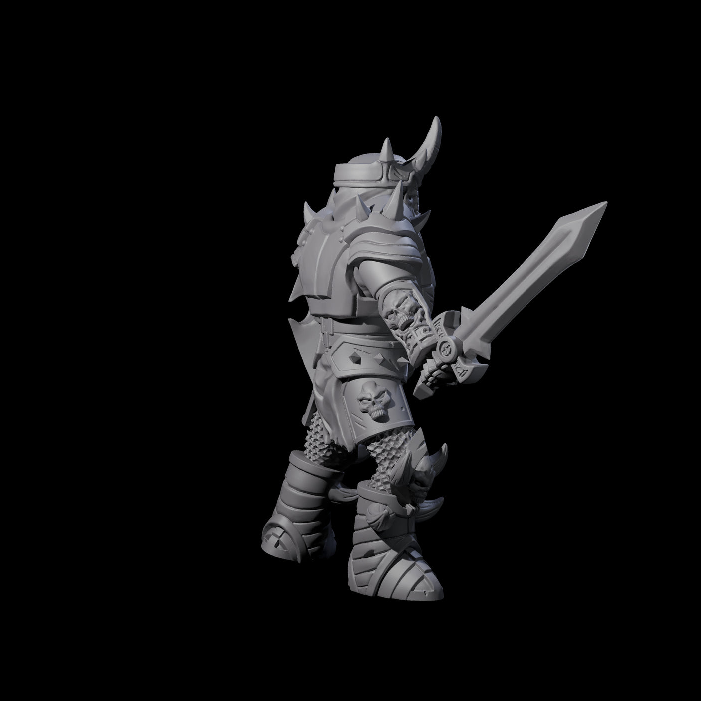 Spiky Skeleton Warrior C Miniature for Dungeons and Dragons, Pathfinder or other TTRPGs