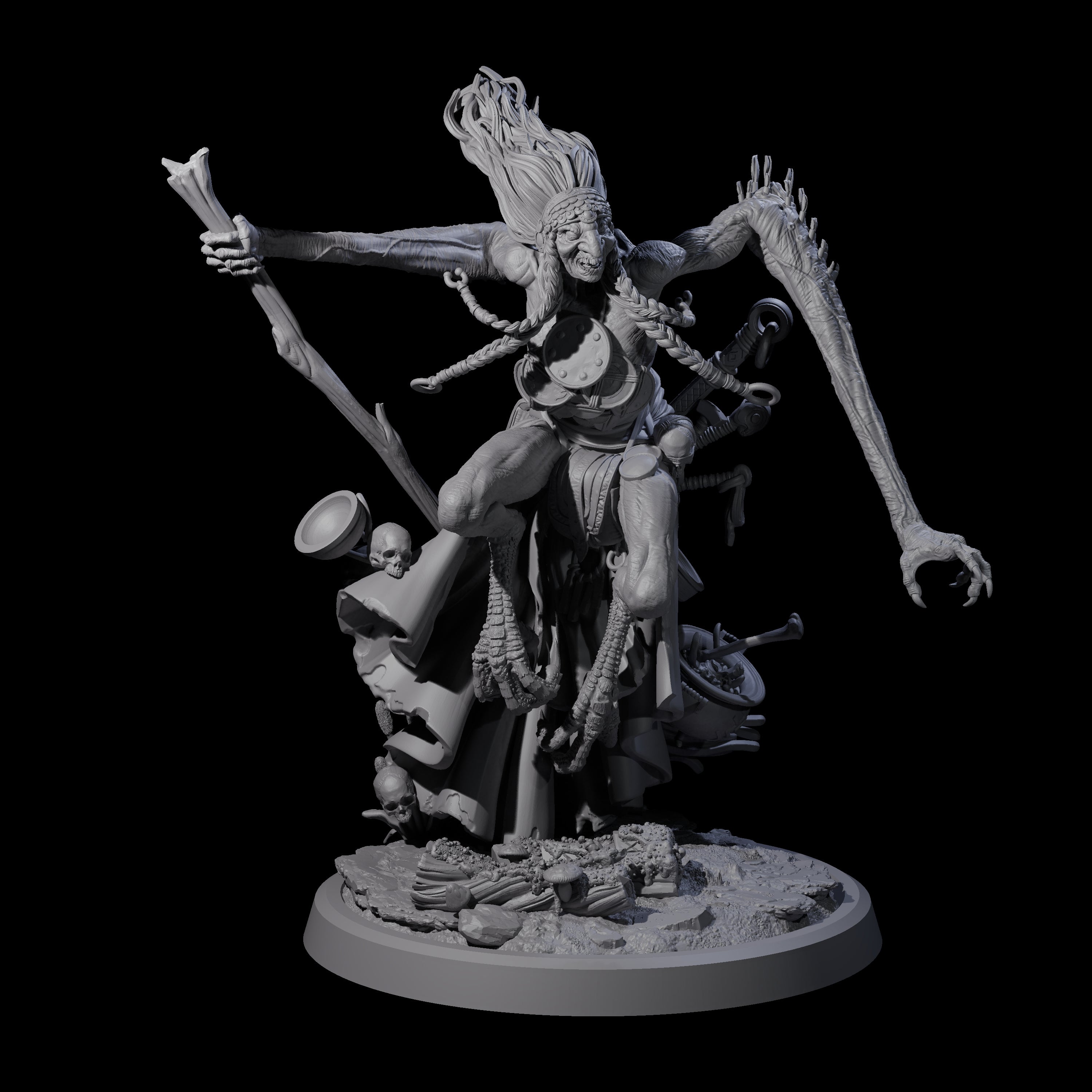 Spindly Forest Hag A Miniature for Dungeons and Dragons, Pathfinder or other TTRPGs