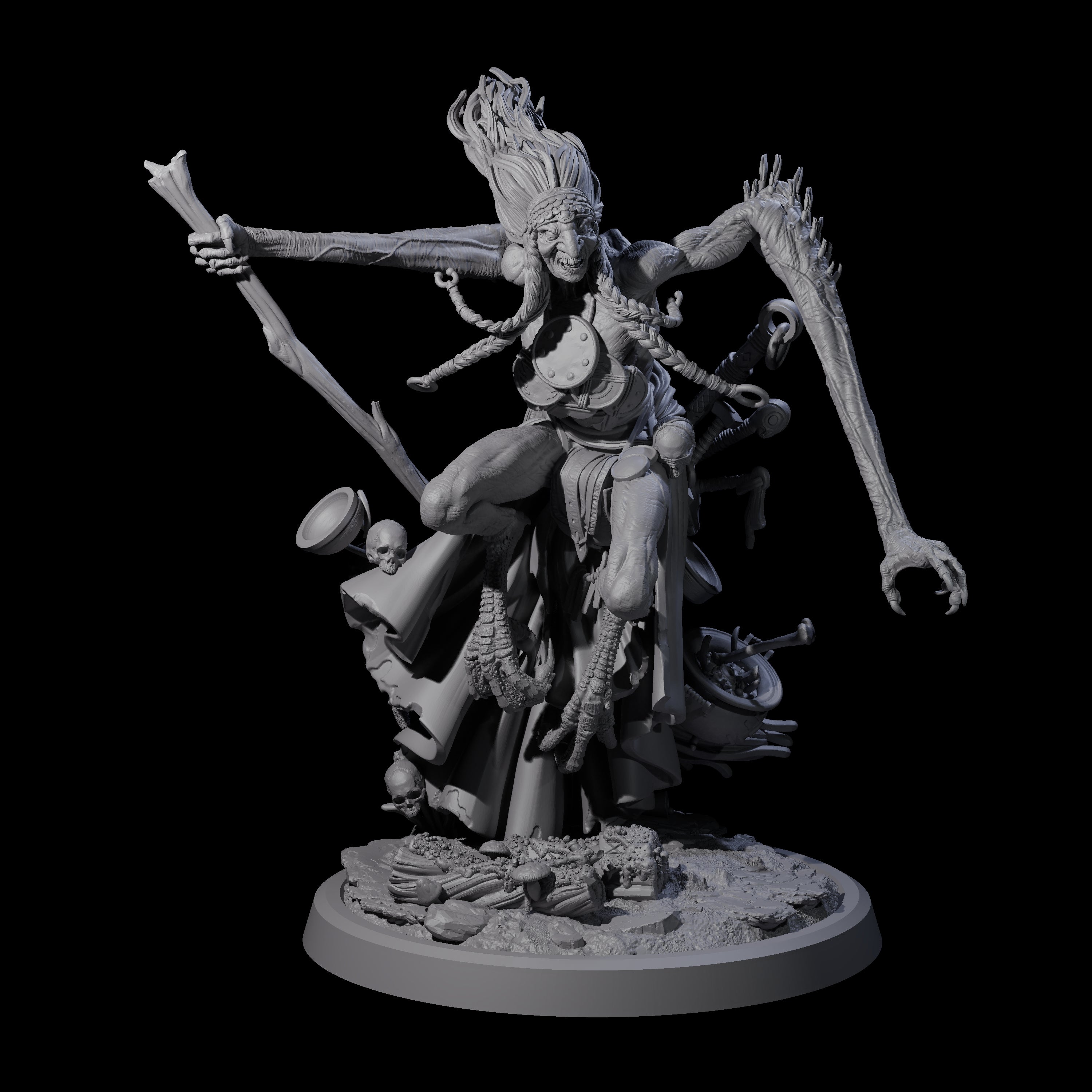 Spindly Forest Hag A Miniature for Dungeons and Dragons, Pathfinder or other TTRPGs