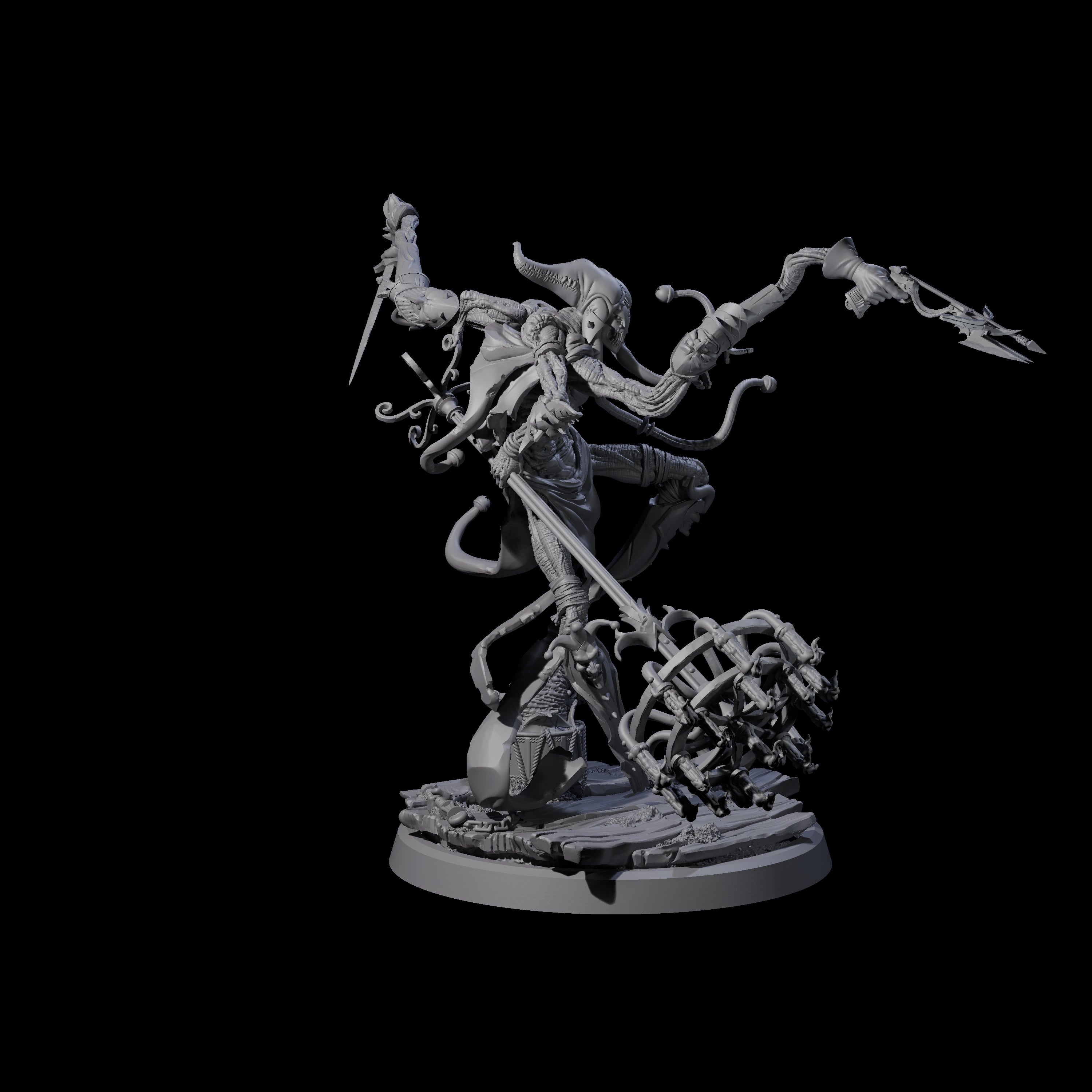 Spindly Marilith Assassin B Miniature for Dungeons and Dragons, Pathfinder or other TTRPGs