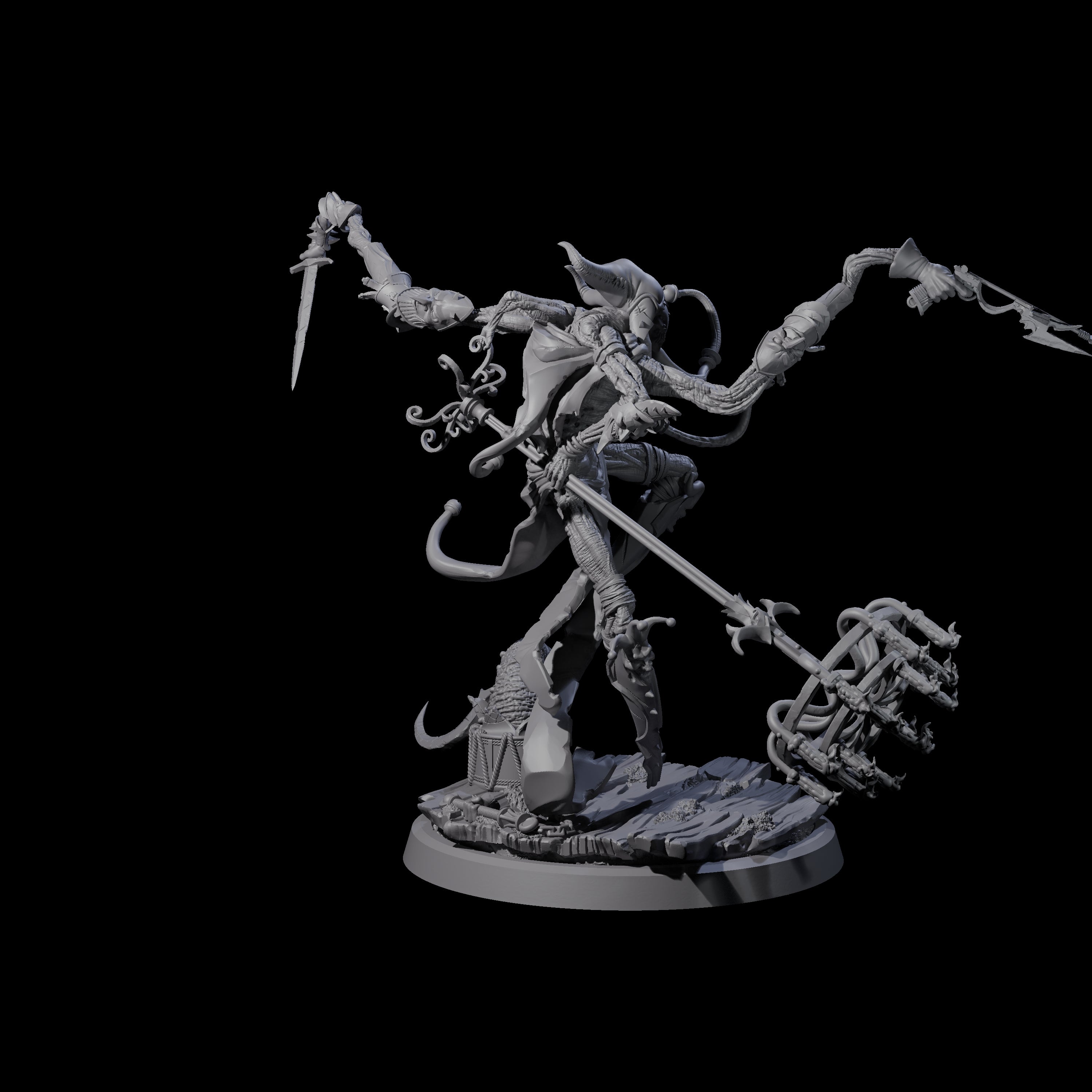 Spindly Marilith Assassin B Miniature for Dungeons and Dragons, Pathfinder or other TTRPGs