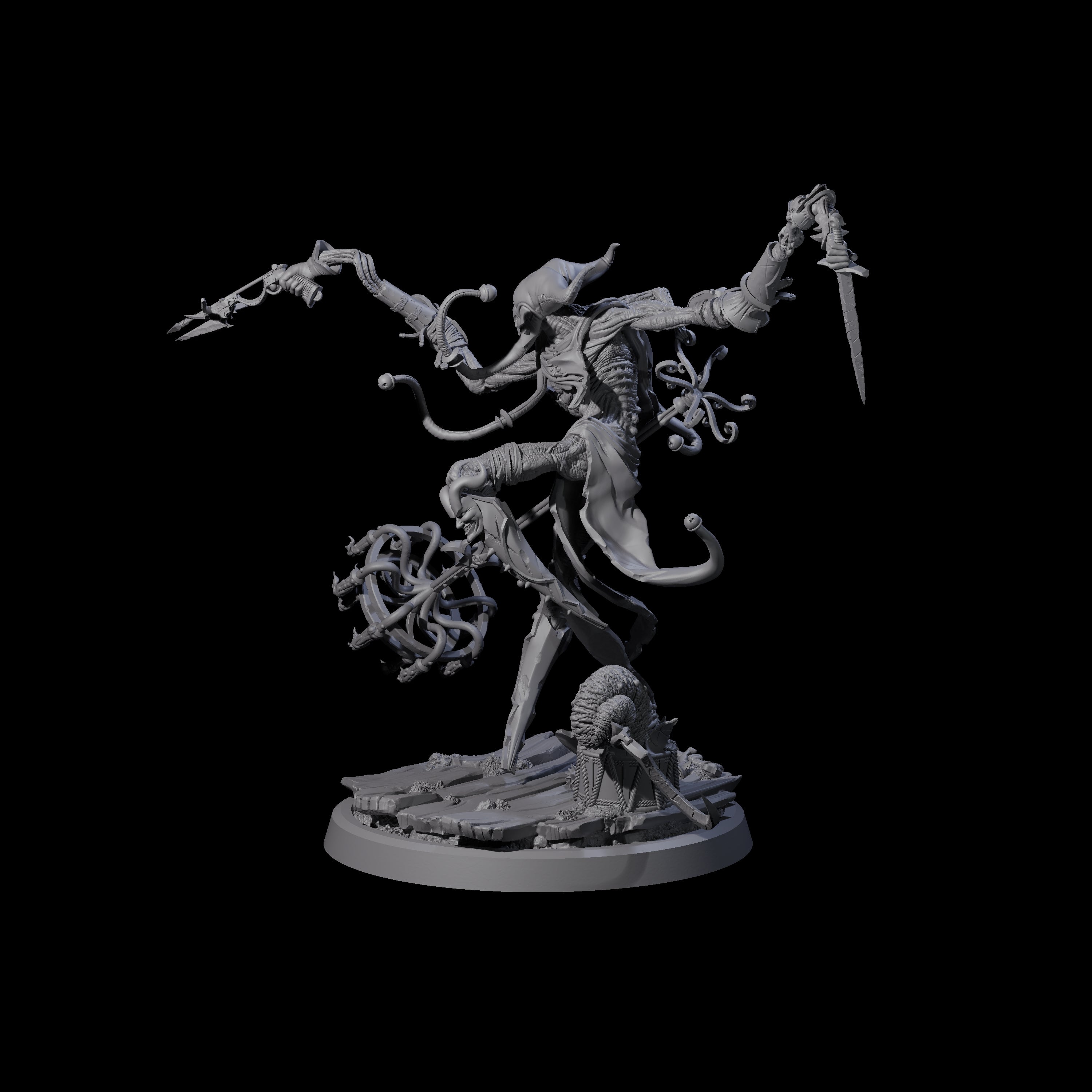 Spindly Marilith Assassin B Miniature for Dungeons and Dragons, Pathfinder or other TTRPGs