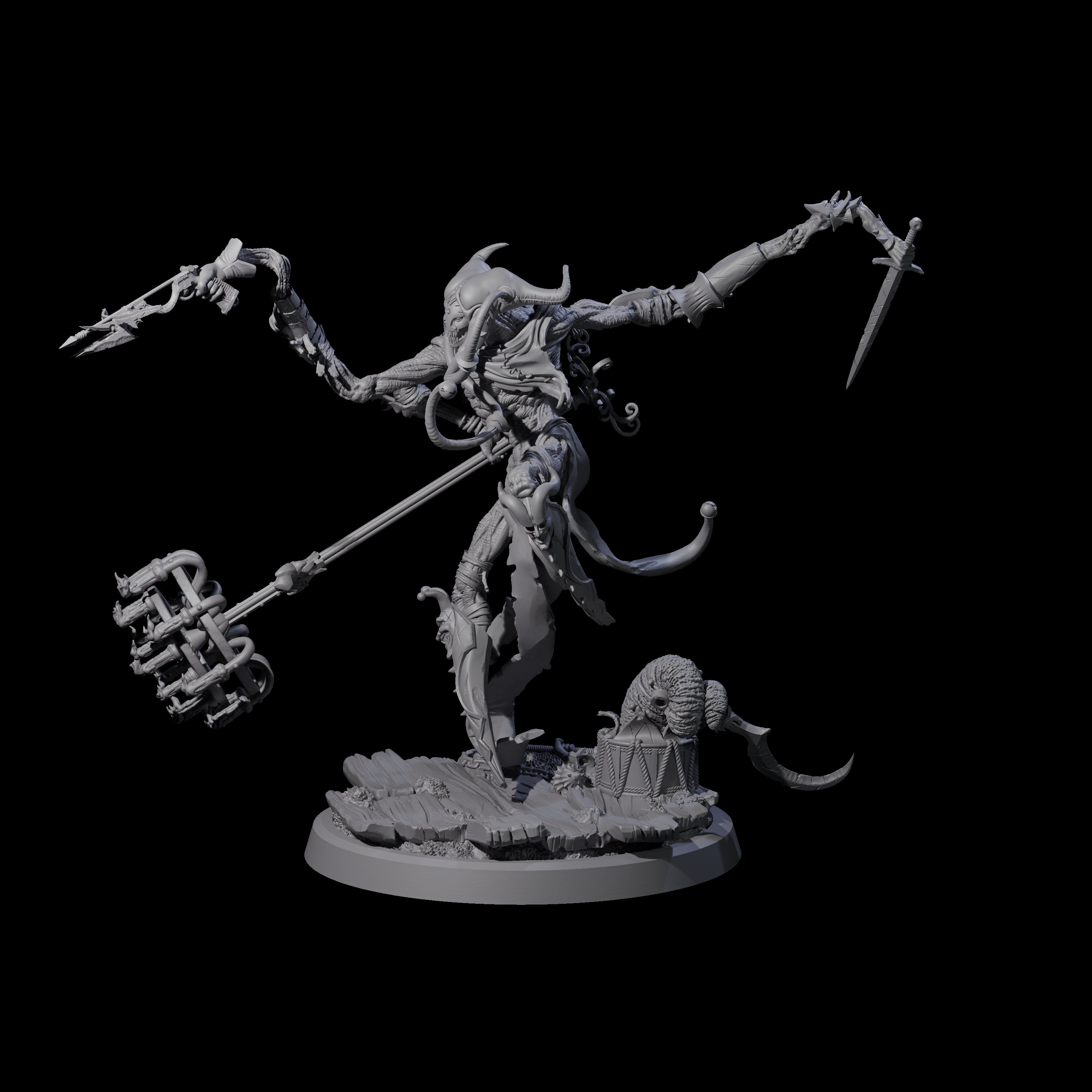Spindly Marilith Assassin B Miniature for Dungeons and Dragons, Pathfinder or other TTRPGs