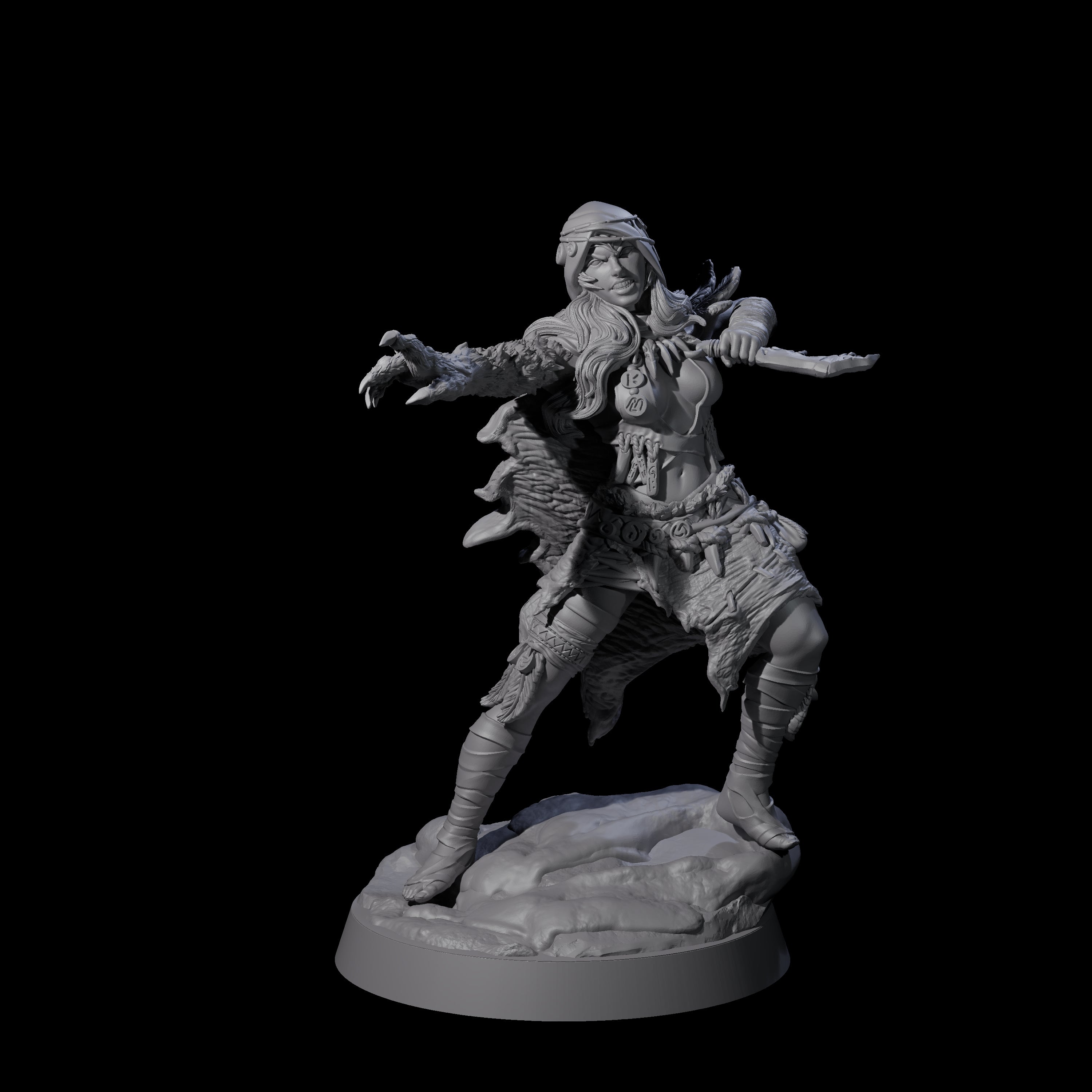 Spirit Master Werewolf Hybrid Miniature for Dungeons and Dragons, Pathfinder or other TTRPGs