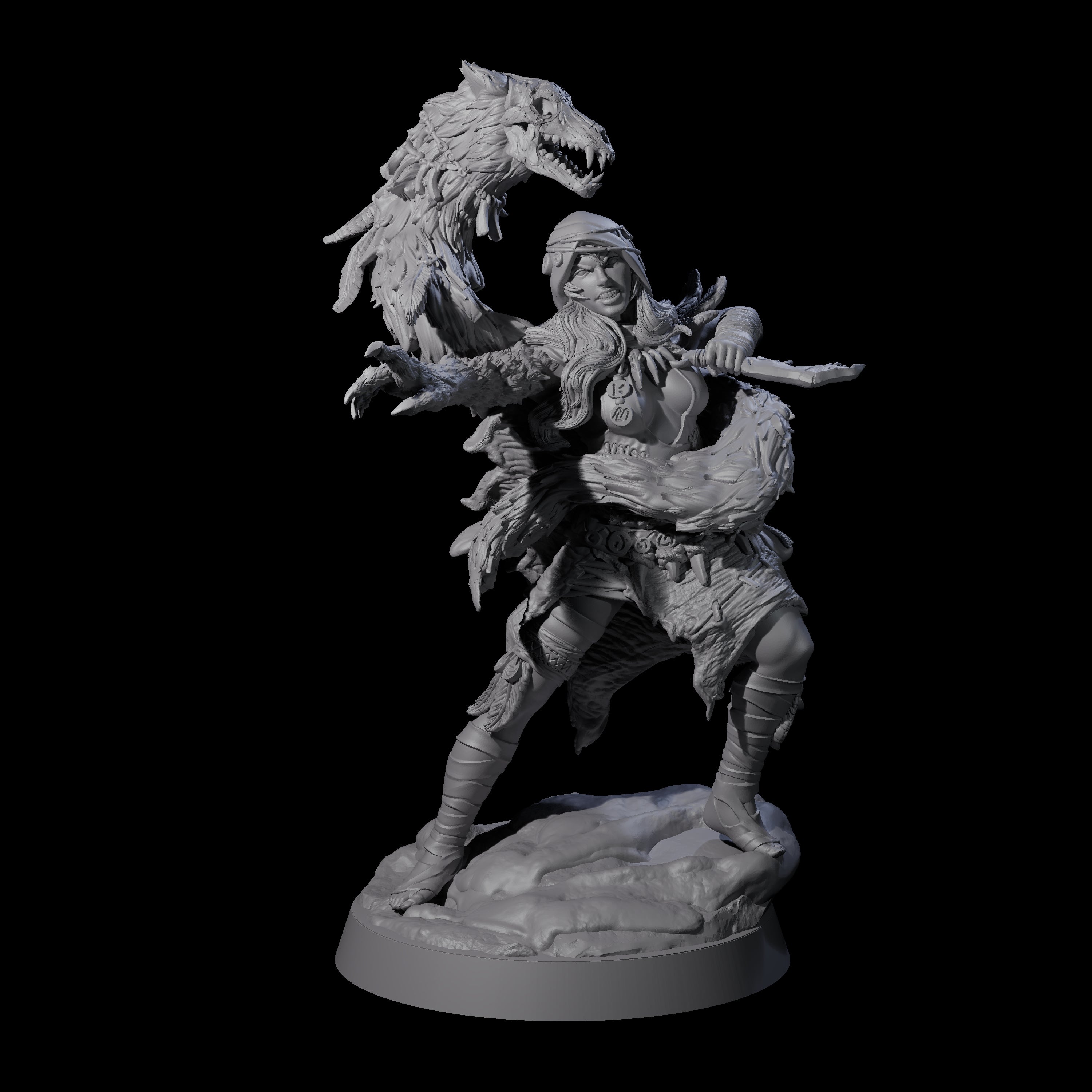 Spirit Master Werewolf Hybrid Miniature for Dungeons and Dragons, Pathfinder or other TTRPGs