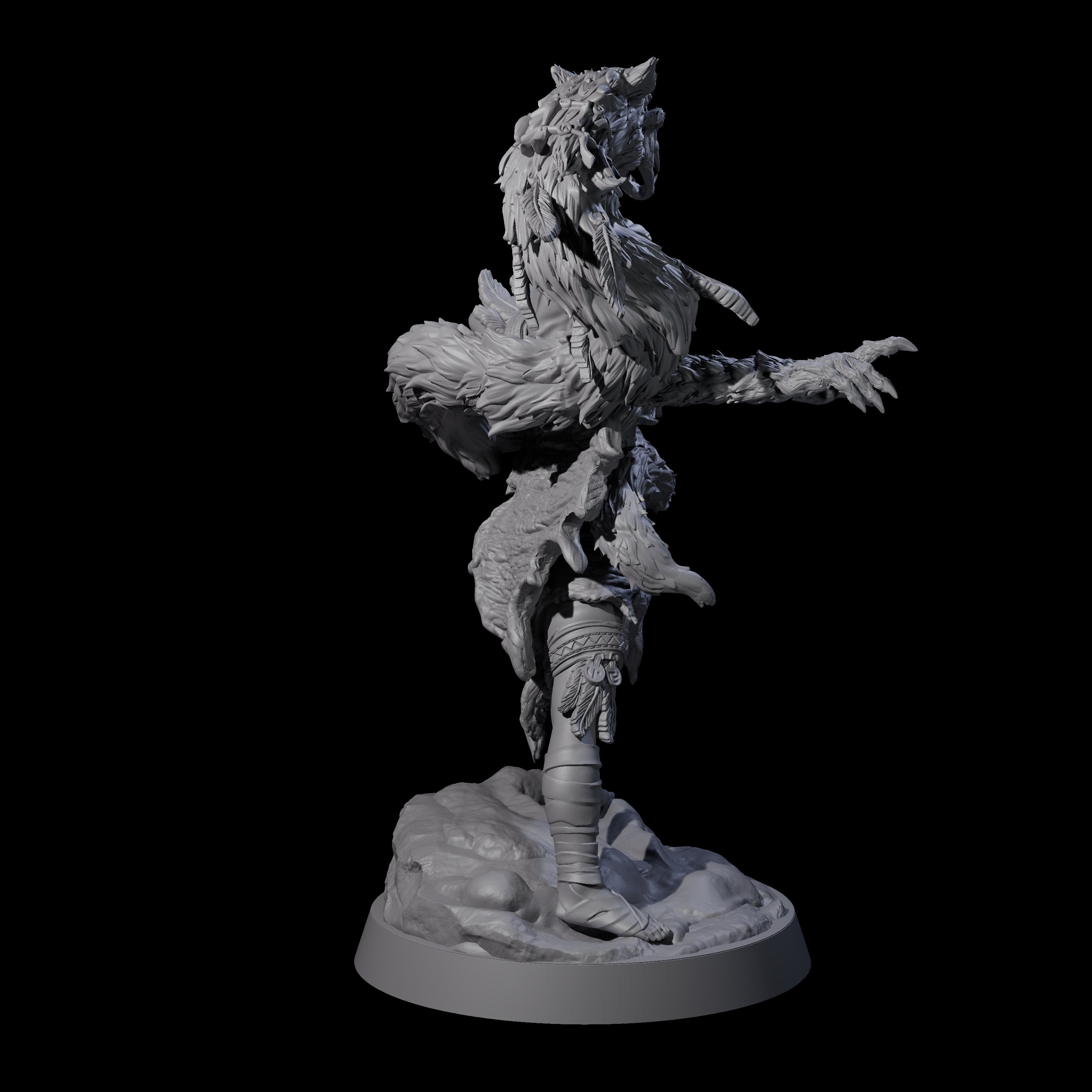 Spirit Master Werewolf Hybrid Miniature for Dungeons and Dragons, Pathfinder or other TTRPGs