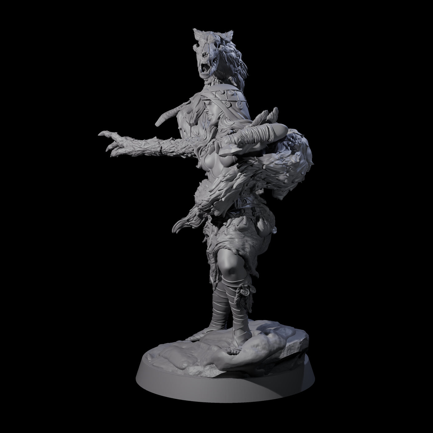 Spirit Master Werewolf Hybrid Miniature for Dungeons and Dragons, Pathfinder or other TTRPGs
