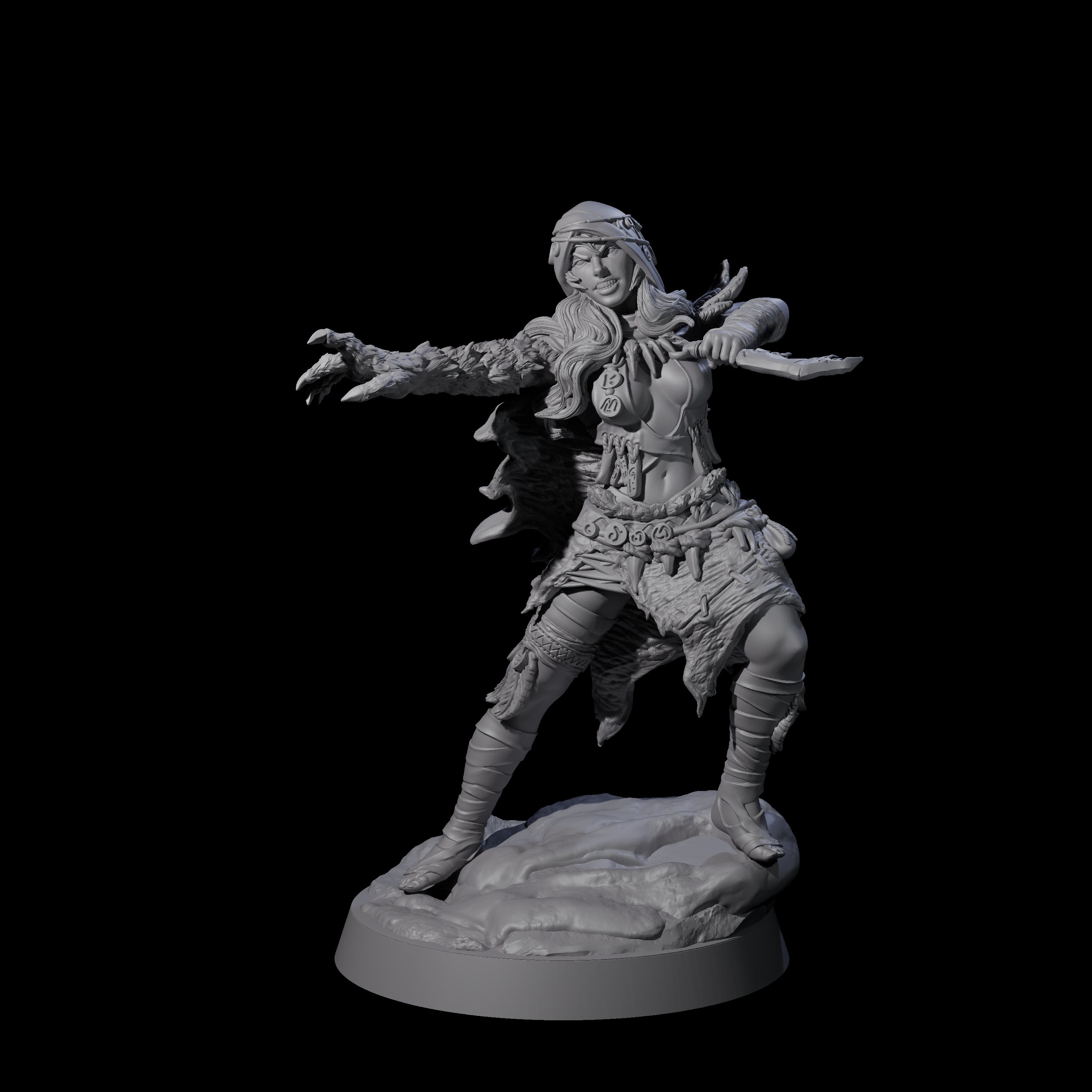 Spirit Master Werewolf Hybrid Miniature for Dungeons and Dragons, Pathfinder or other TTRPGs