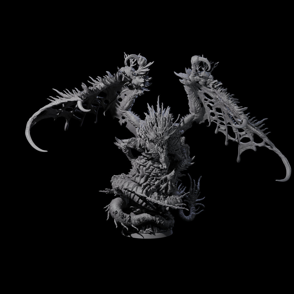 Spongey Mycelial Wyrm Miniature for Dungeons and Dragons, Pathfinder or other TTRPGs
