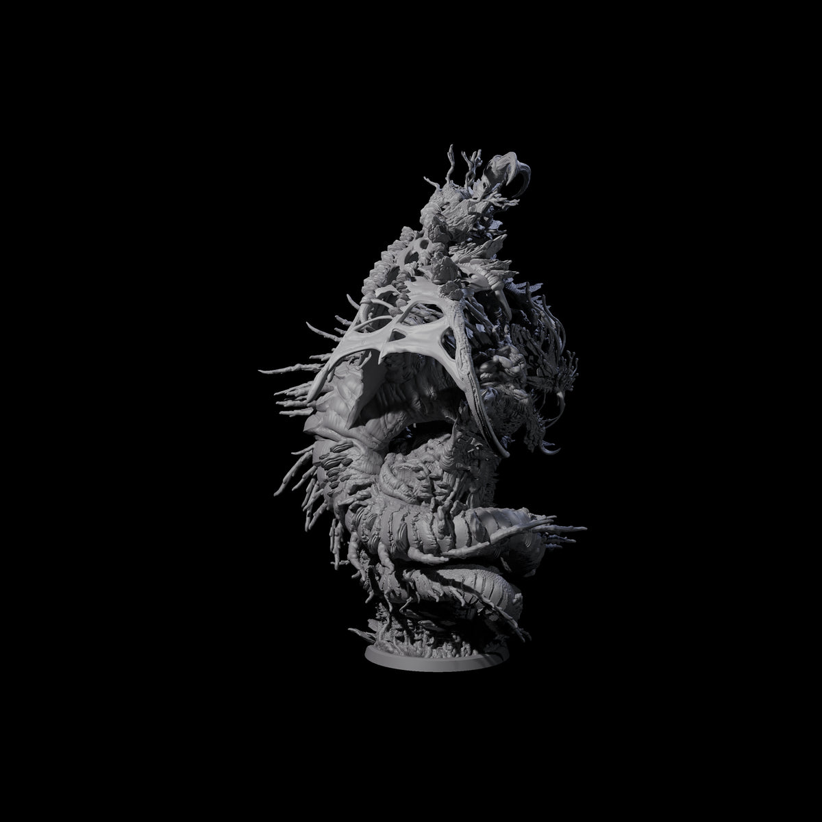 Spongey Mycelial Wyrm Miniature for Dungeons and Dragons, Pathfinder or other TTRPGs