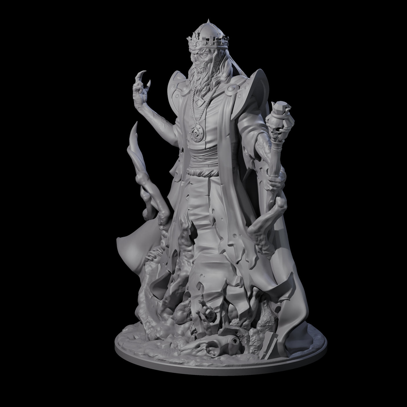 Spooky Lich Necromancer Miniature for Dungeons and Dragons, Pathfinder or other TTRPGs