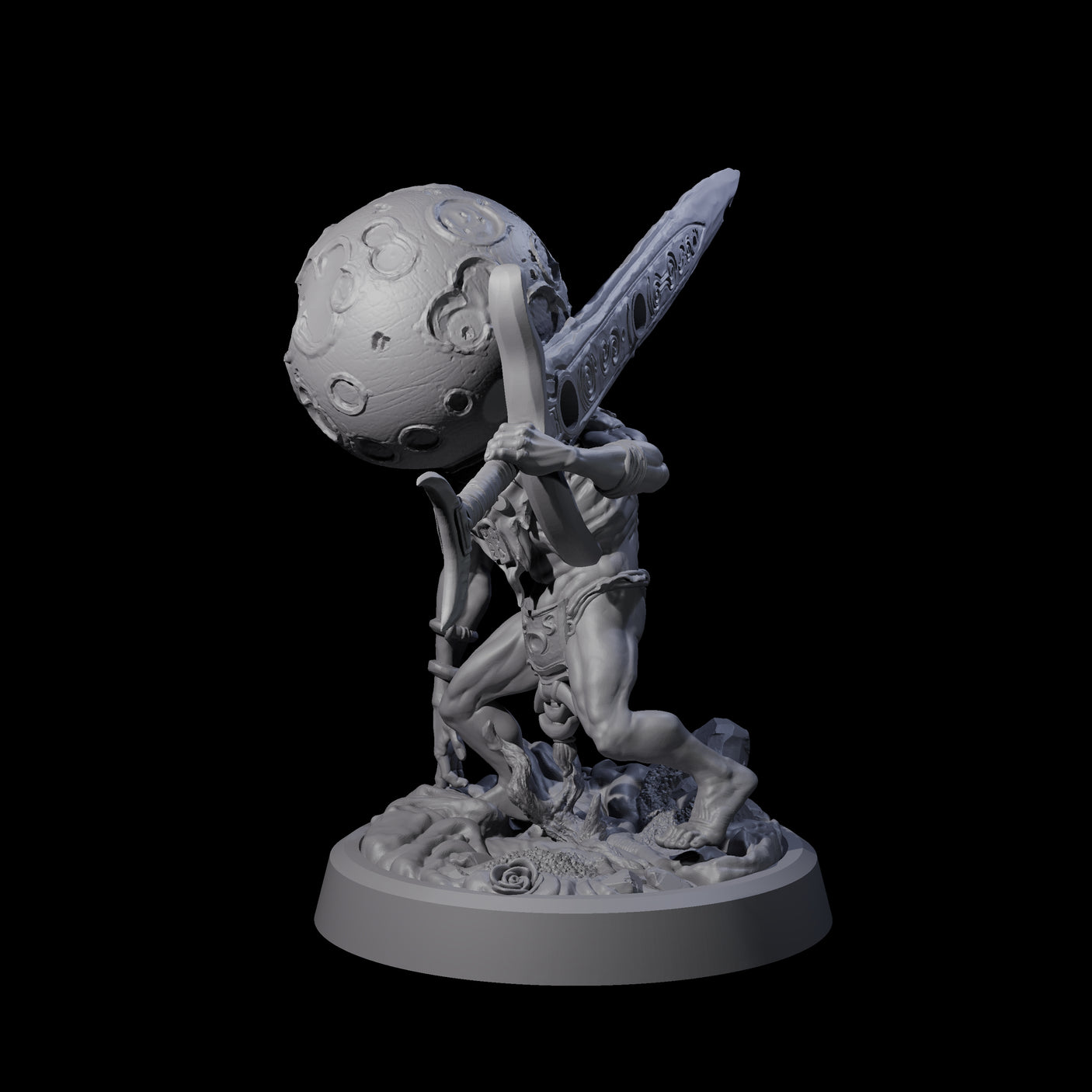 Spritely Azata Fighter B Miniature for Dungeons and Dragons, Pathfinder or other TTRPGs
