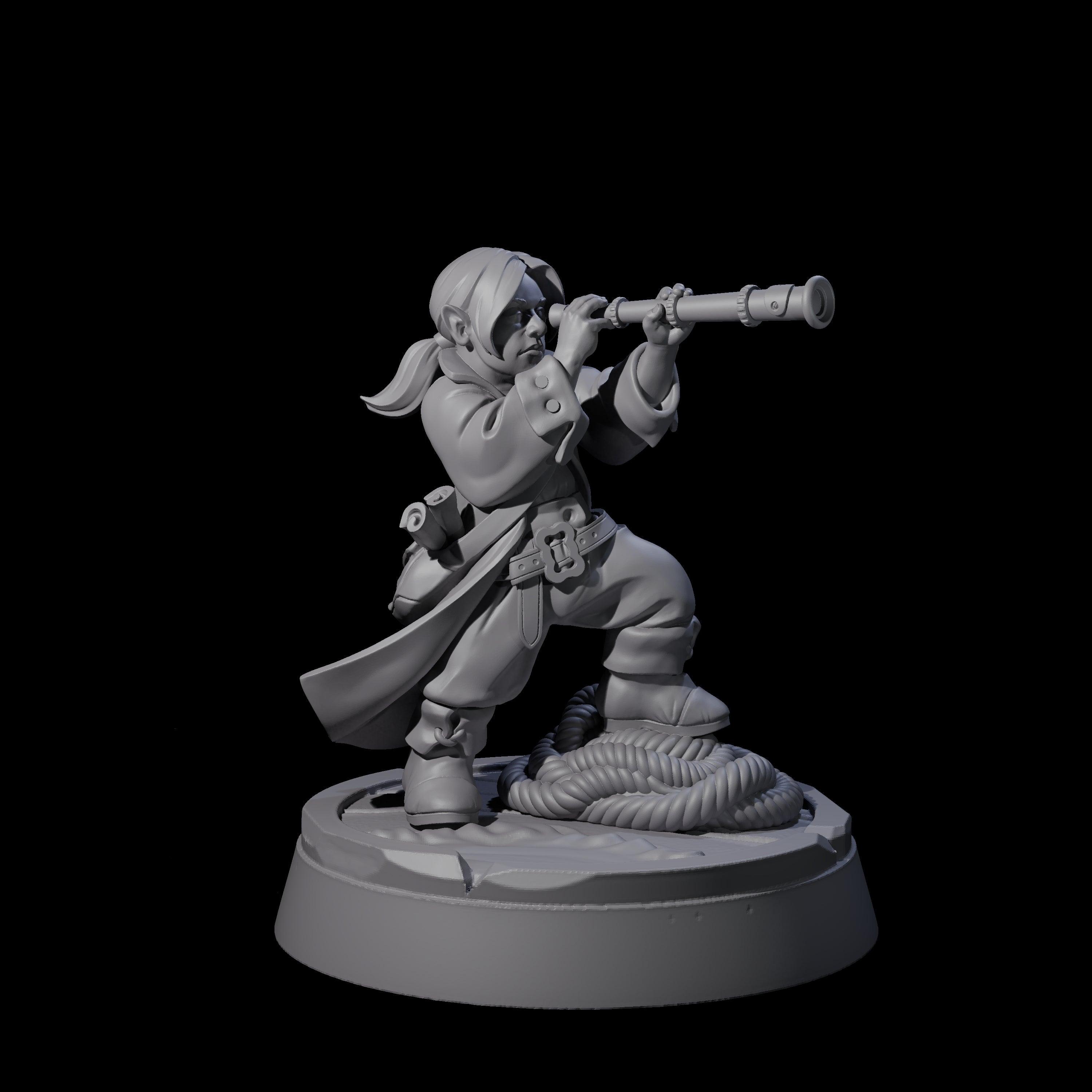 Spying Halfling Navigator Miniature for Dungeons and Dragons, Pathfinder or other TTRPGs