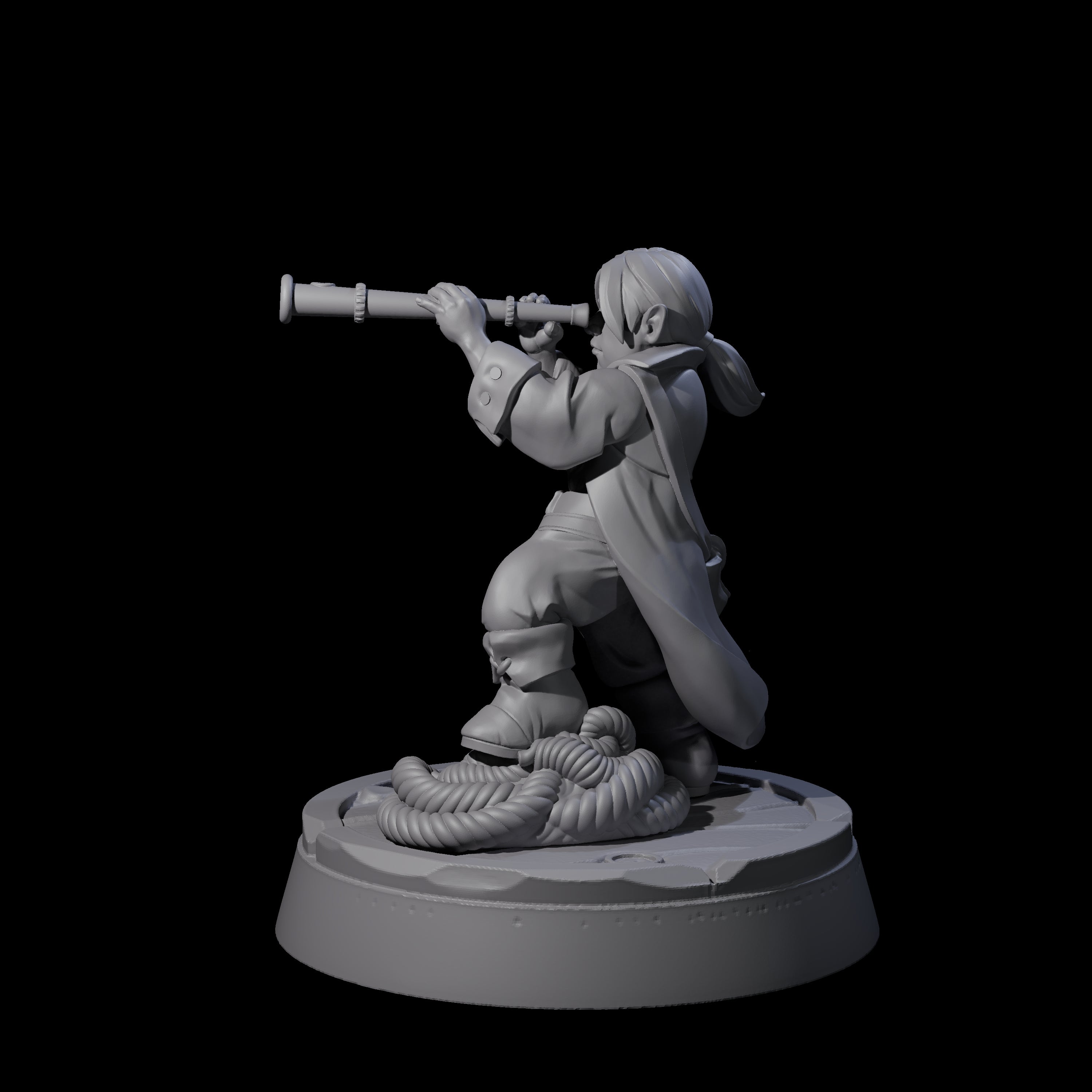 Spying Halfling Navigator Miniature for Dungeons and Dragons, Pathfinder or other TTRPGs