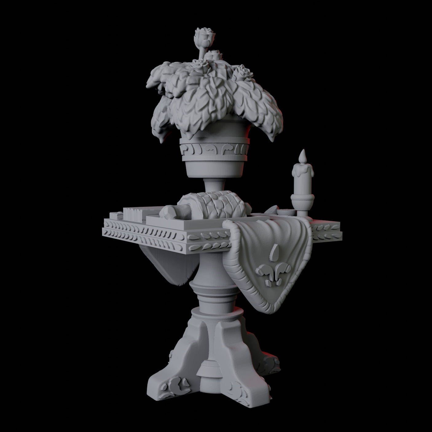 Square Feast Table Miniature for Dungeons and Dragons, Pathfinder or other TTRPGs