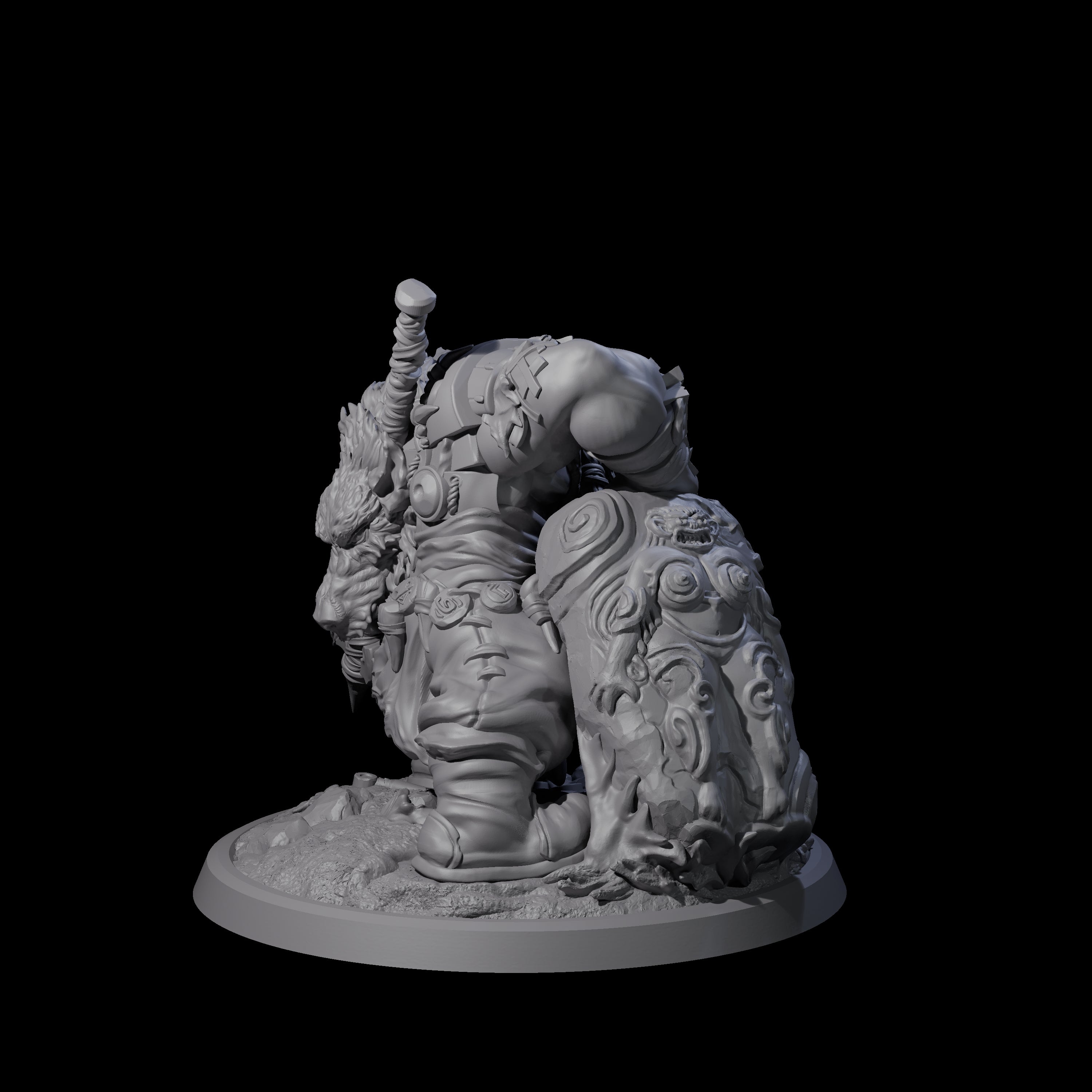 Squat Grinning Ogre A Miniature for Dungeons and Dragons, Pathfinder or other TTRPGs