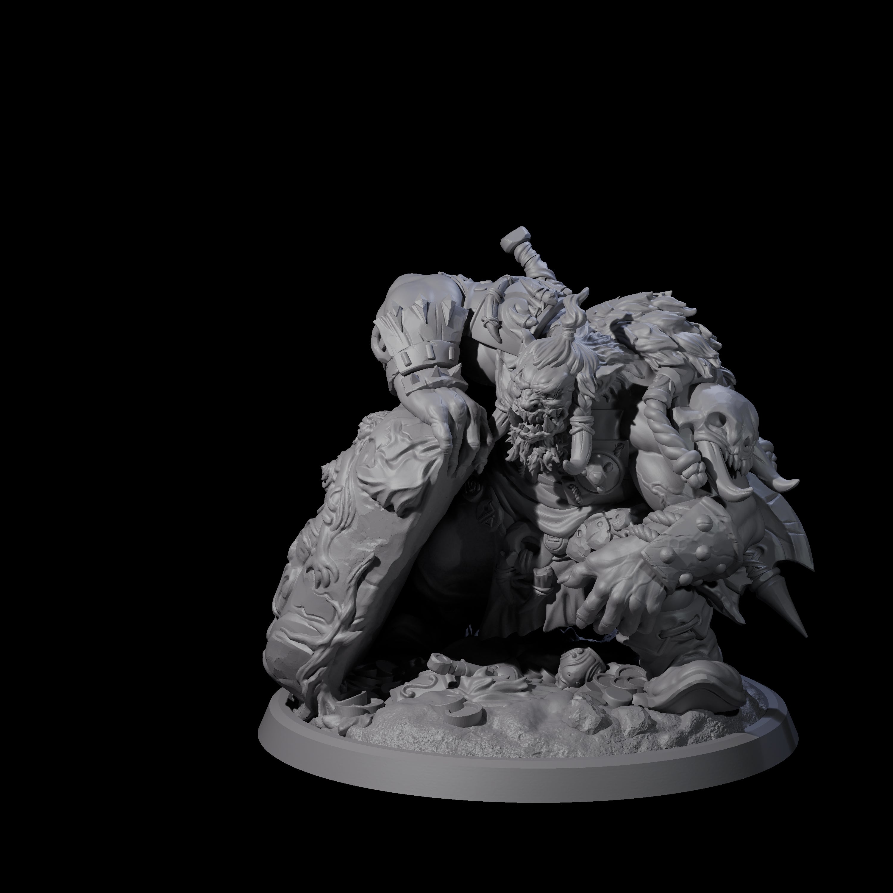 Squat Grinning Ogre A Miniature for Dungeons and Dragons, Pathfinder or other TTRPGs