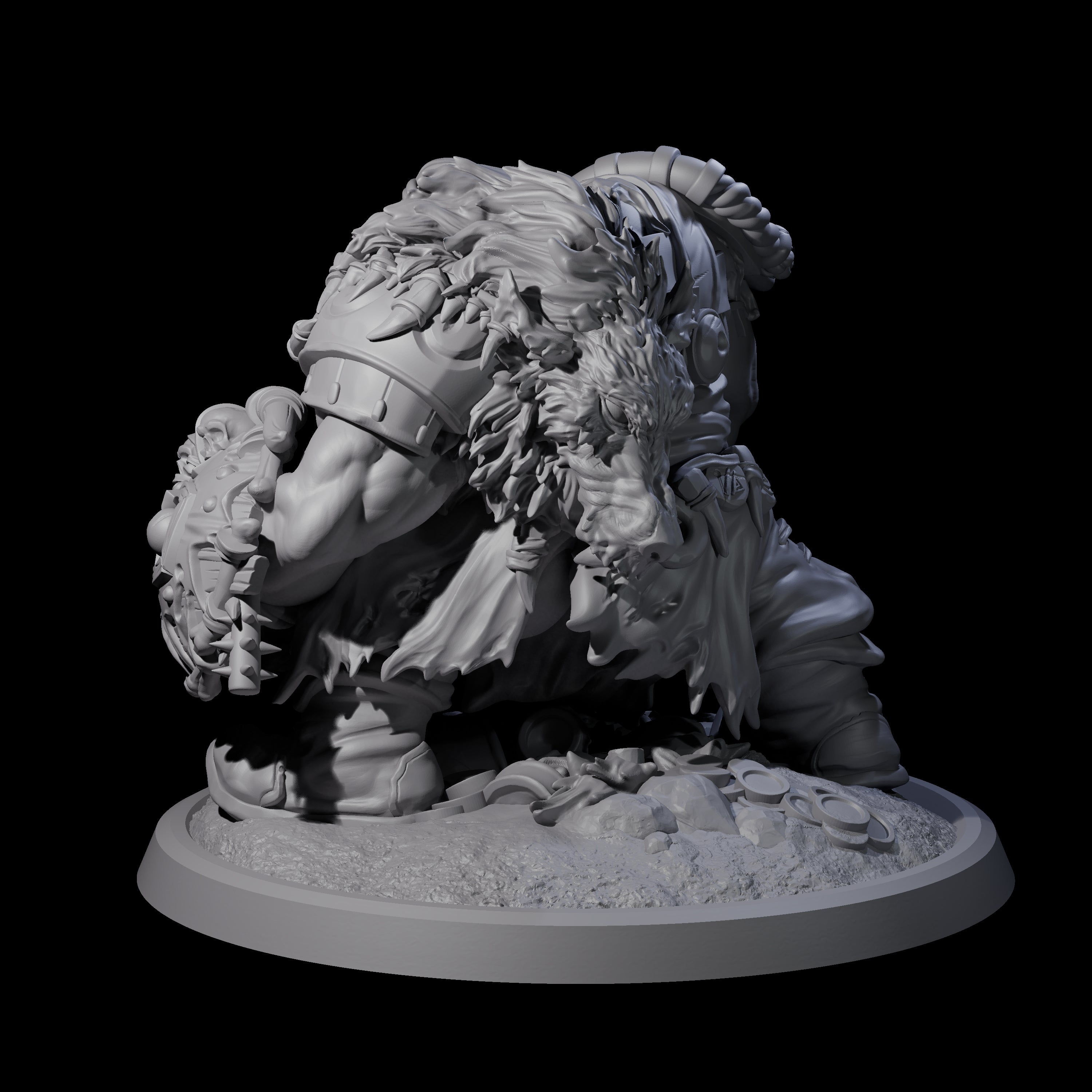 Squat Grinning Ogre B Miniature for Dungeons and Dragons, Pathfinder or other TTRPGs