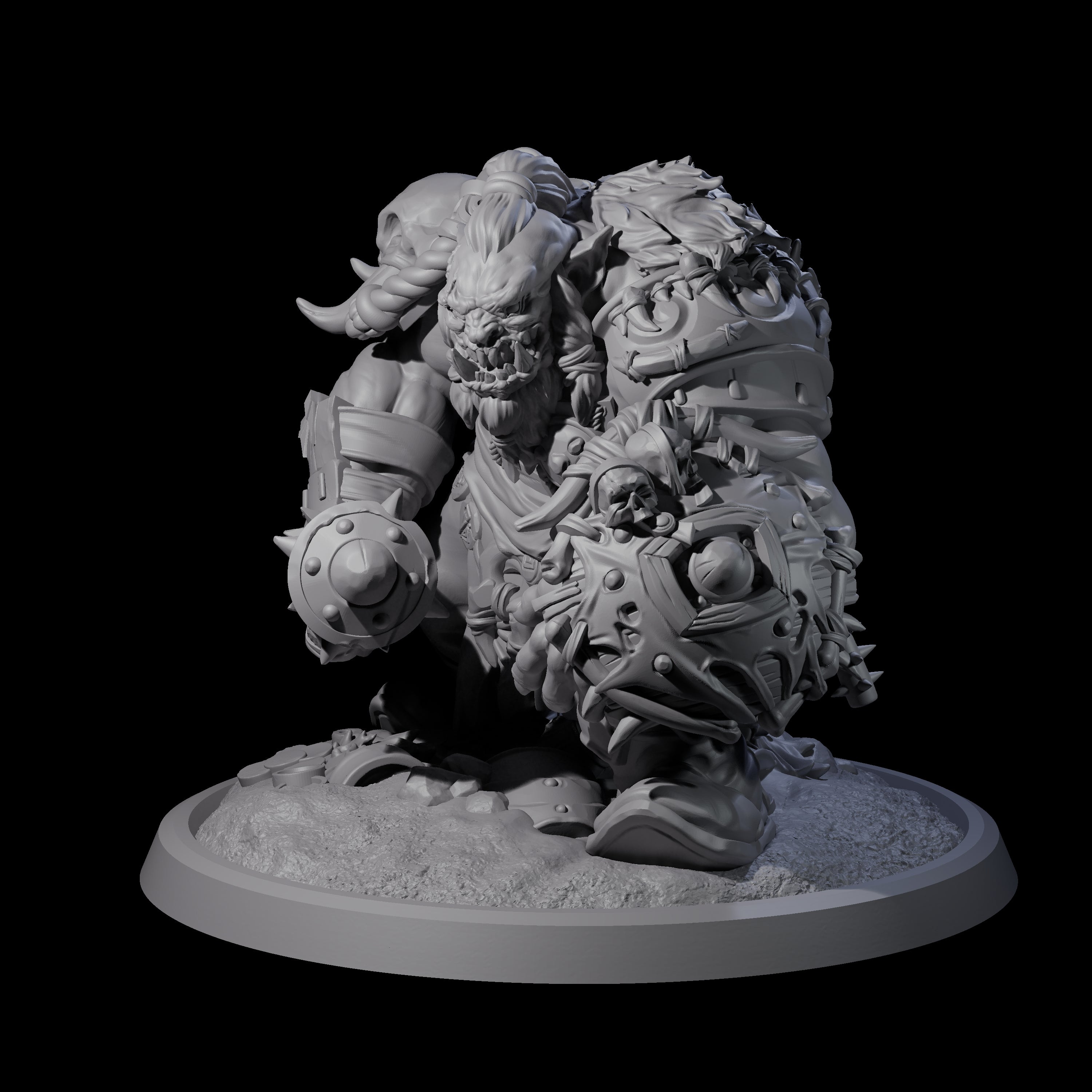 Squat Grinning Ogre B Miniature for Dungeons and Dragons, Pathfinder or other TTRPGs