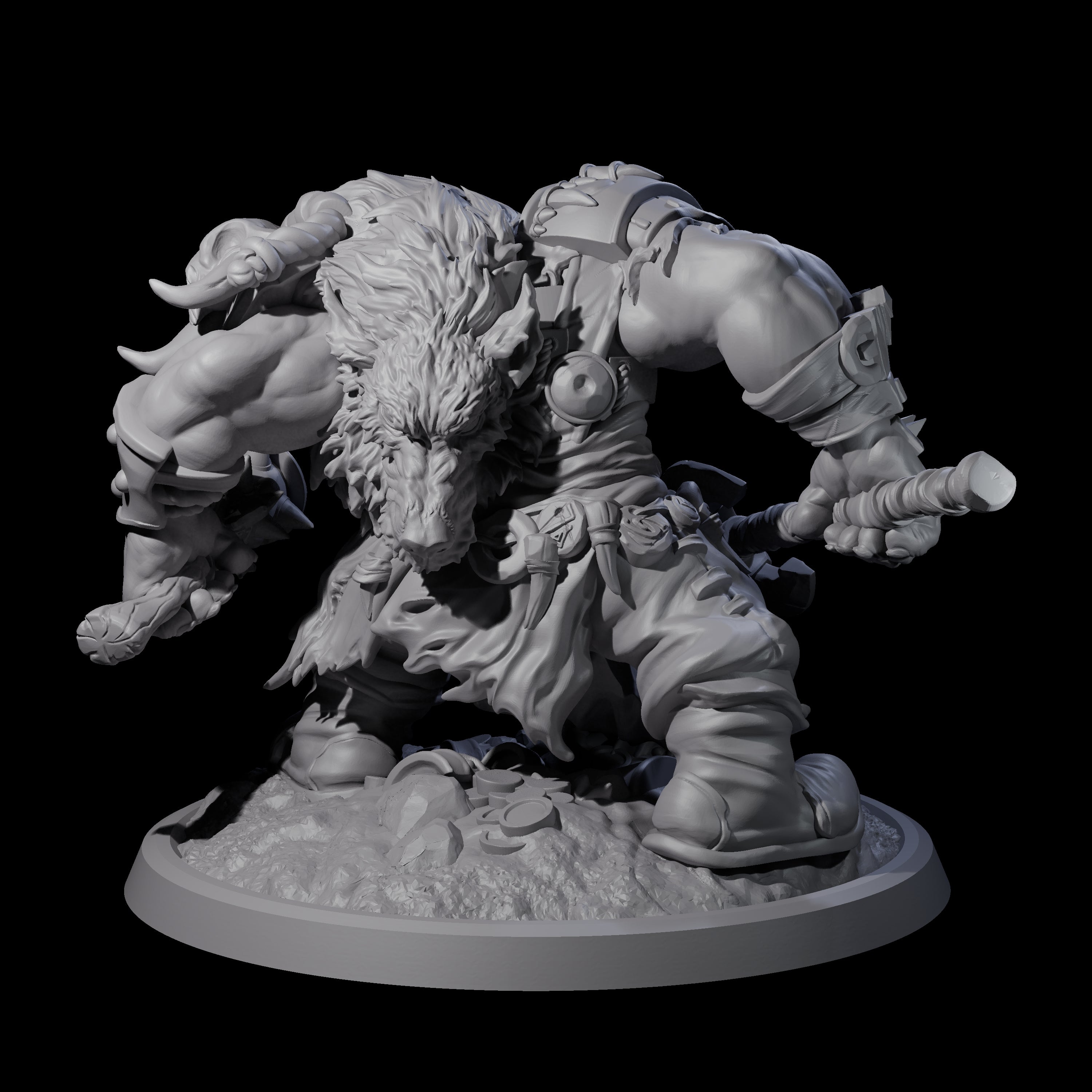 Squat Grinning Ogre C Miniature for Dungeons and Dragons, Pathfinder or other TTRPGs