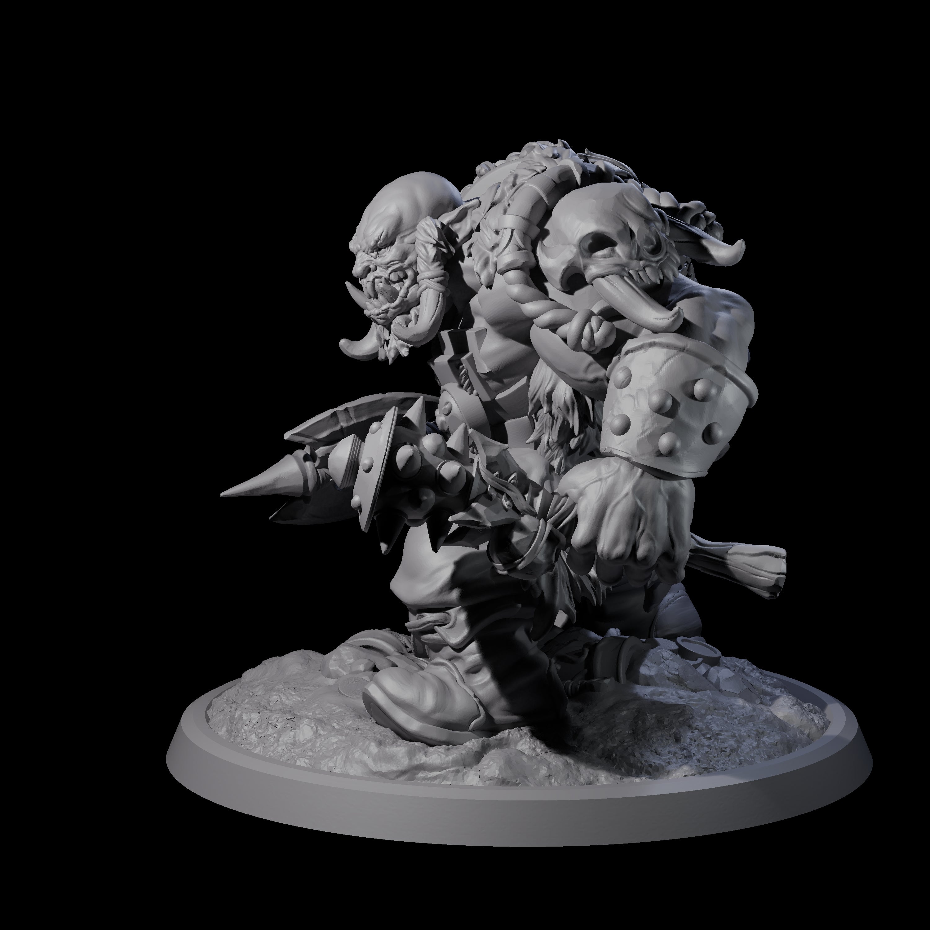 Squat Grinning Ogre C Miniature for Dungeons and Dragons, Pathfinder or other TTRPGs