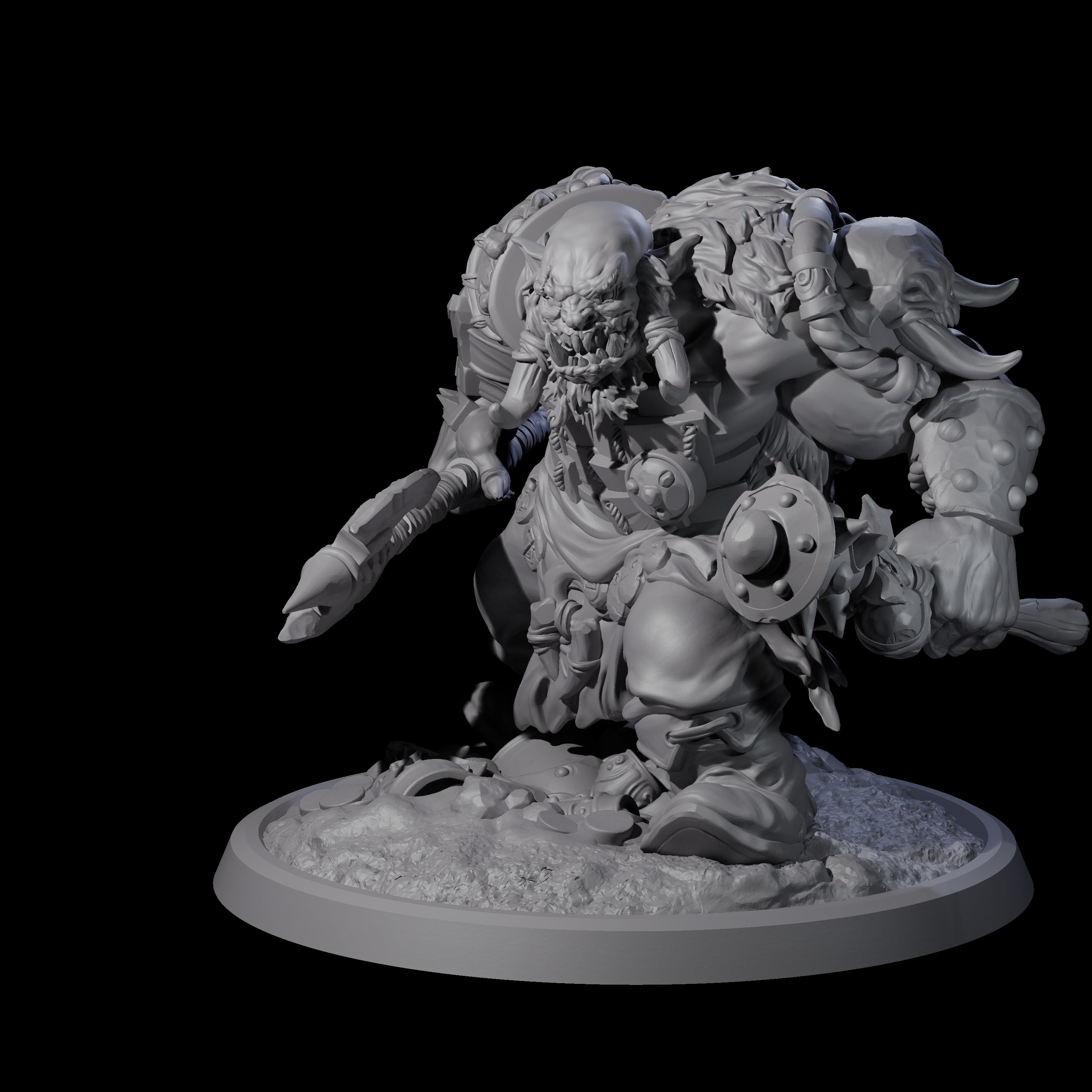 Squat Grinning Ogre C Miniature for Dungeons and Dragons, Pathfinder or other TTRPGs