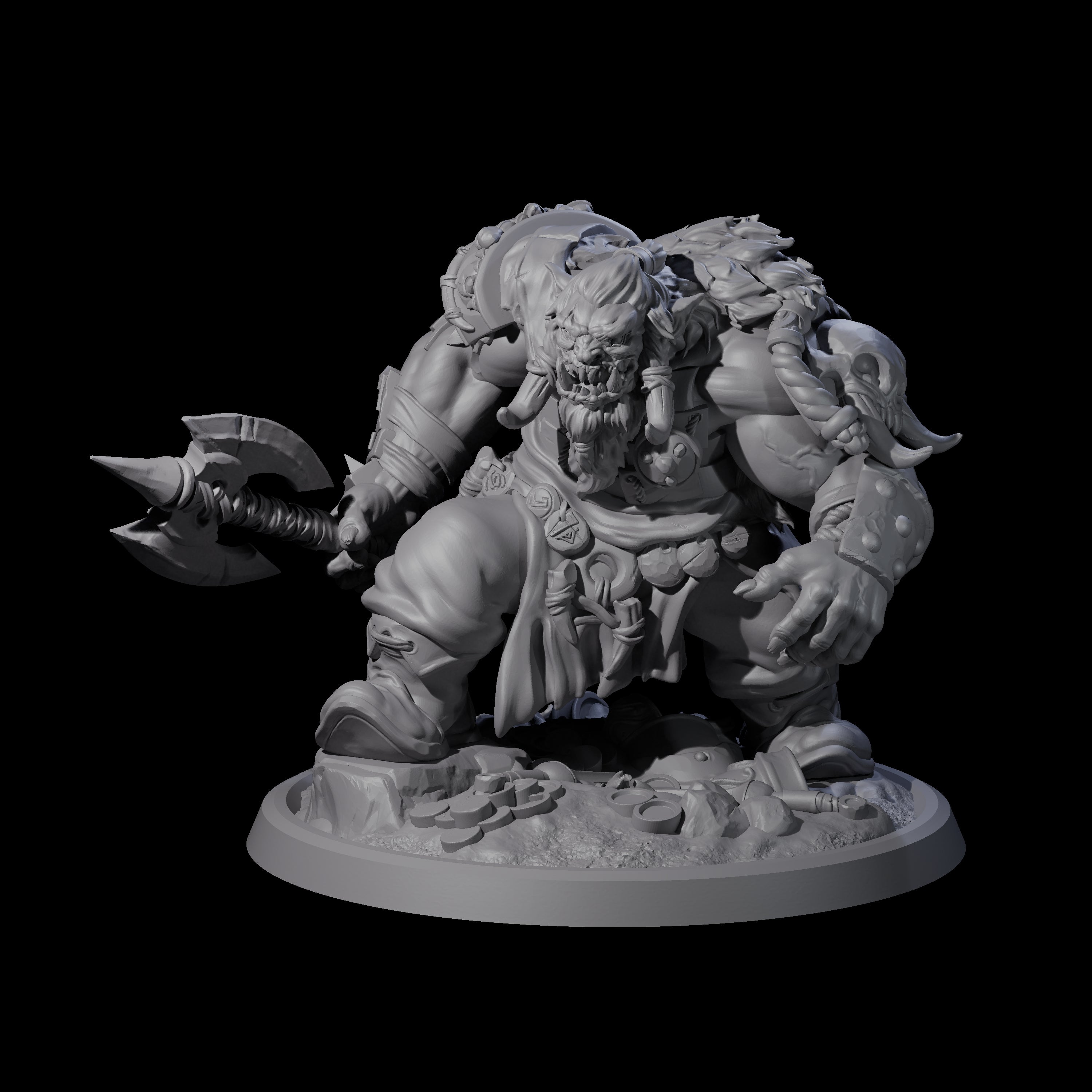 Squat Grinning Ogre D Miniature for Dungeons and Dragons, Pathfinder or other TTRPGs