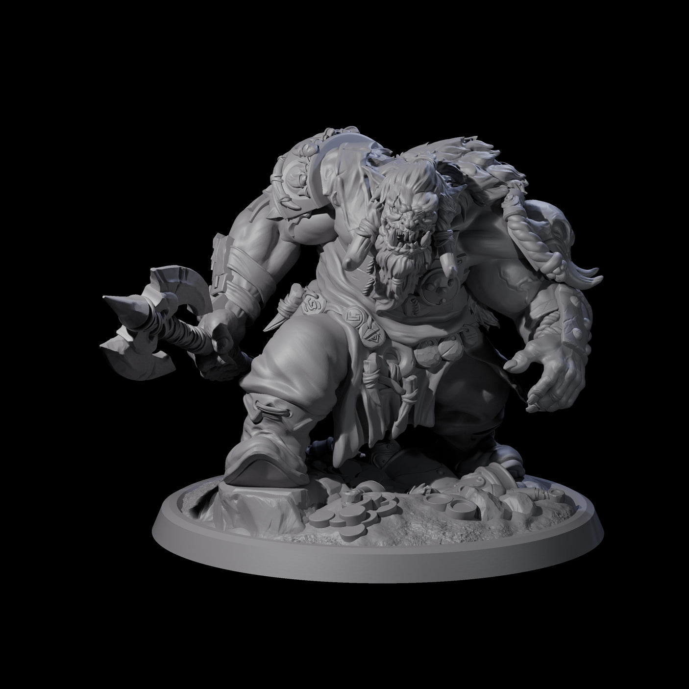 Squat Grinning Ogre D Miniature for Dungeons and Dragons, Pathfinder or other TTRPGs
