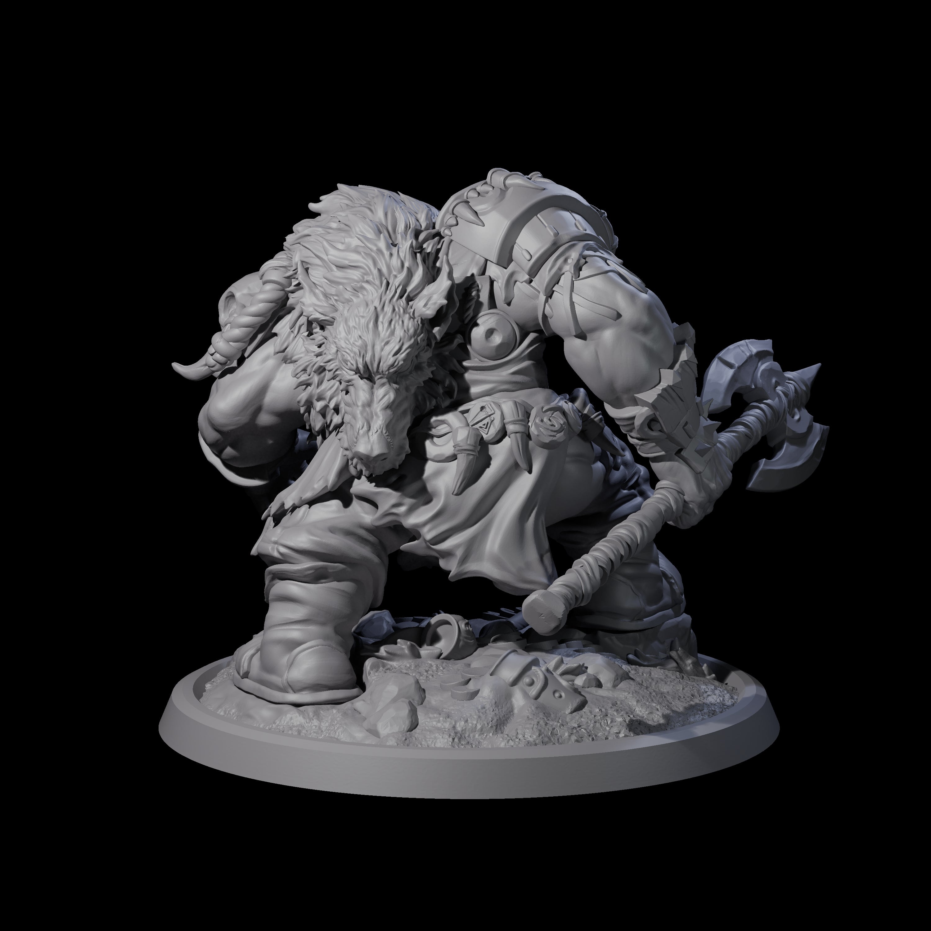 Squat Grinning Ogre D Miniature for Dungeons and Dragons, Pathfinder or other TTRPGs