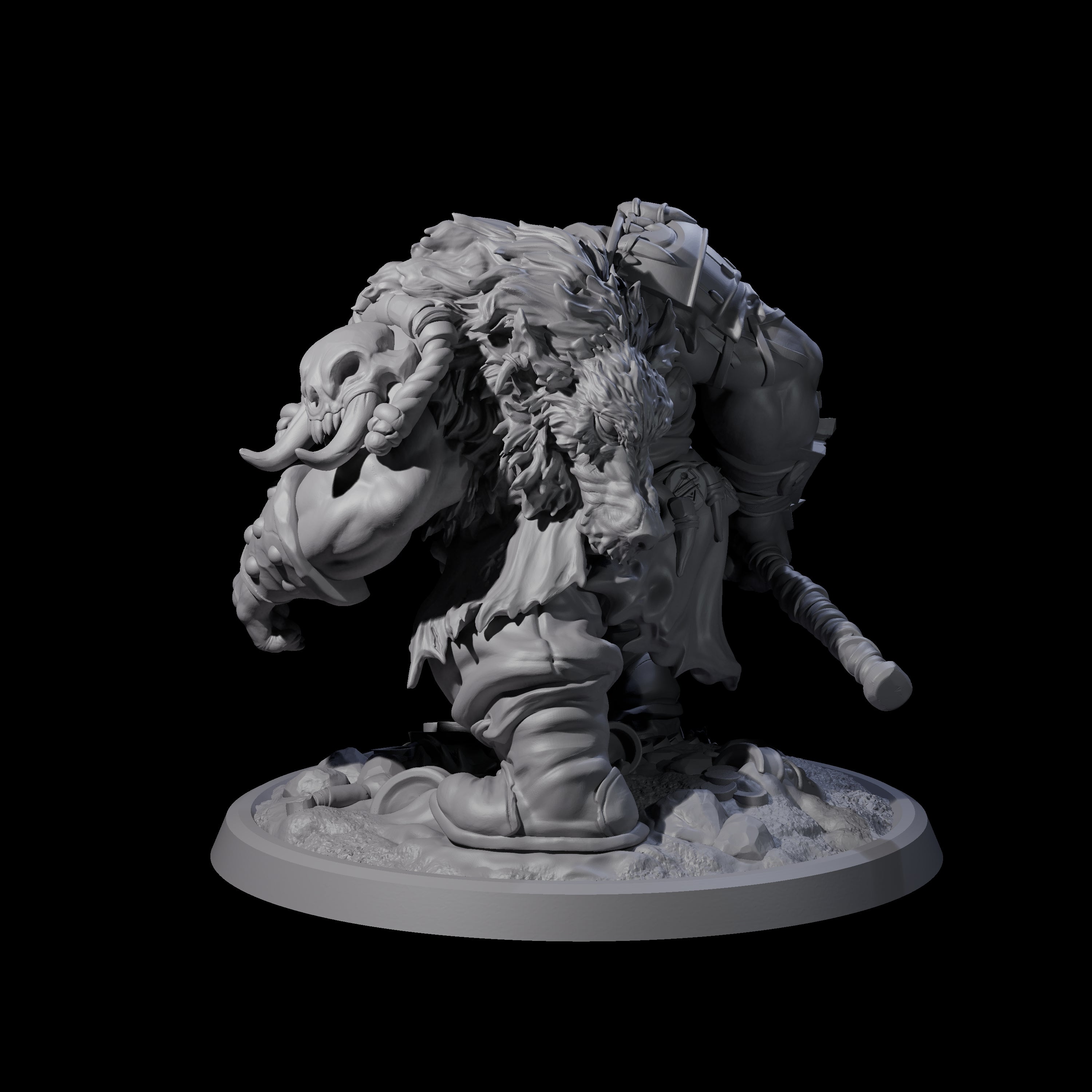 Squat Grinning Ogre D Miniature for Dungeons and Dragons, Pathfinder or other TTRPGs