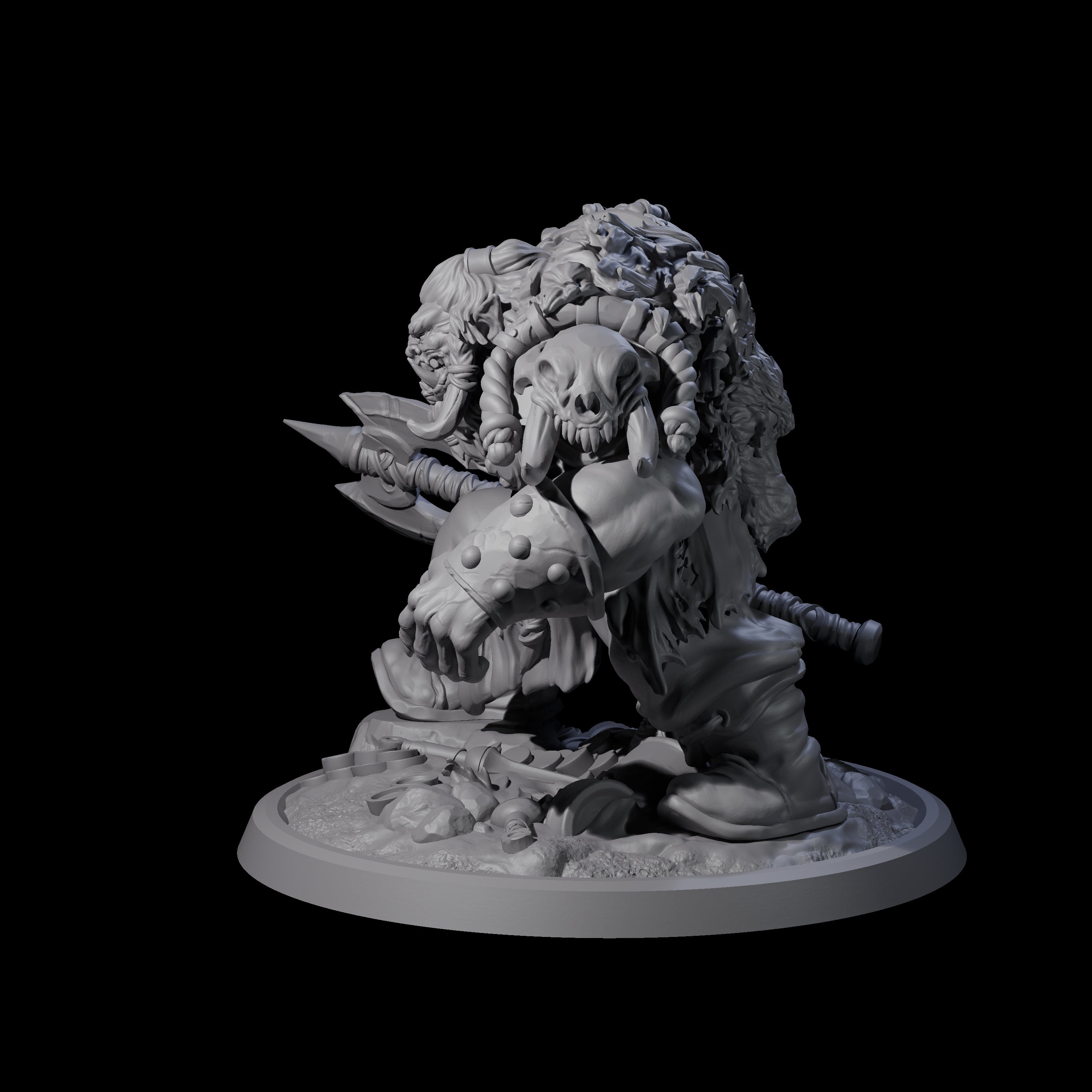 Squat Grinning Ogre D Miniature for Dungeons and Dragons, Pathfinder or other TTRPGs