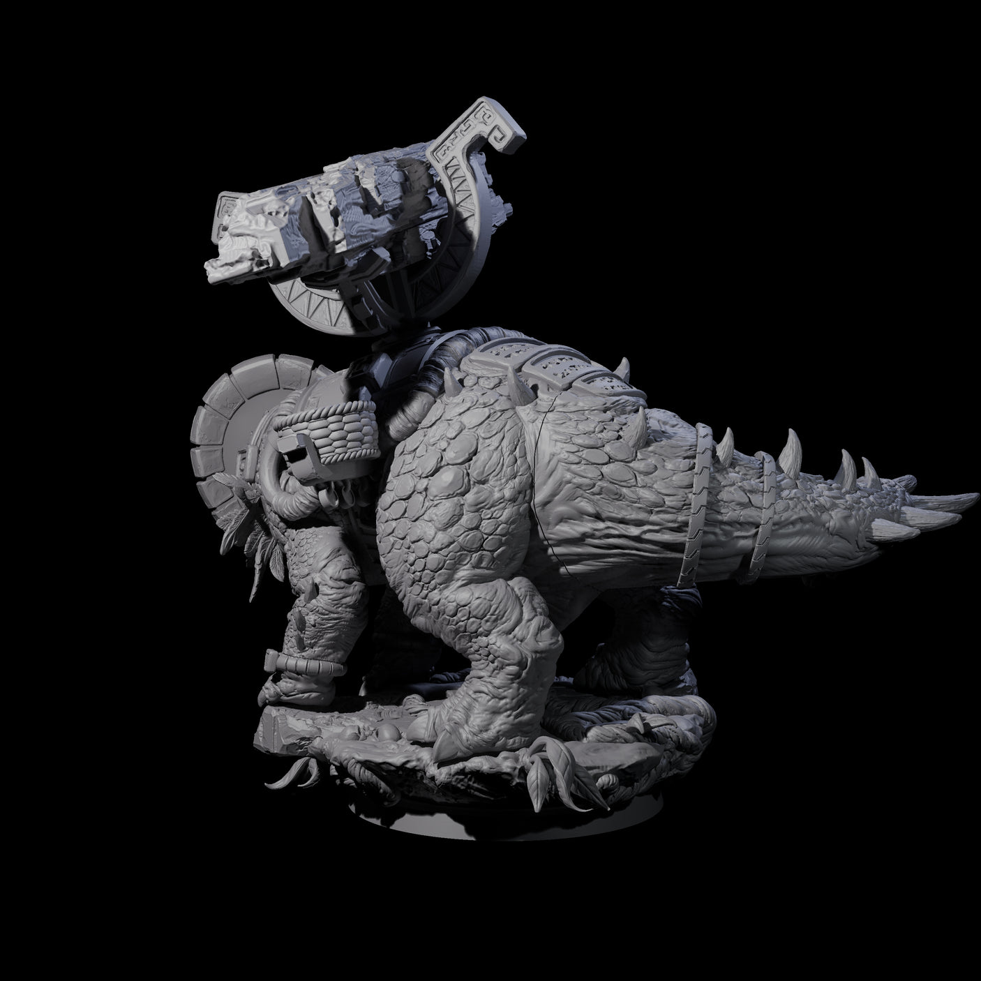 Stacked Saurian Siege Beast C Miniature for Dungeons and Dragons, Pathfinder or other TTRPGs