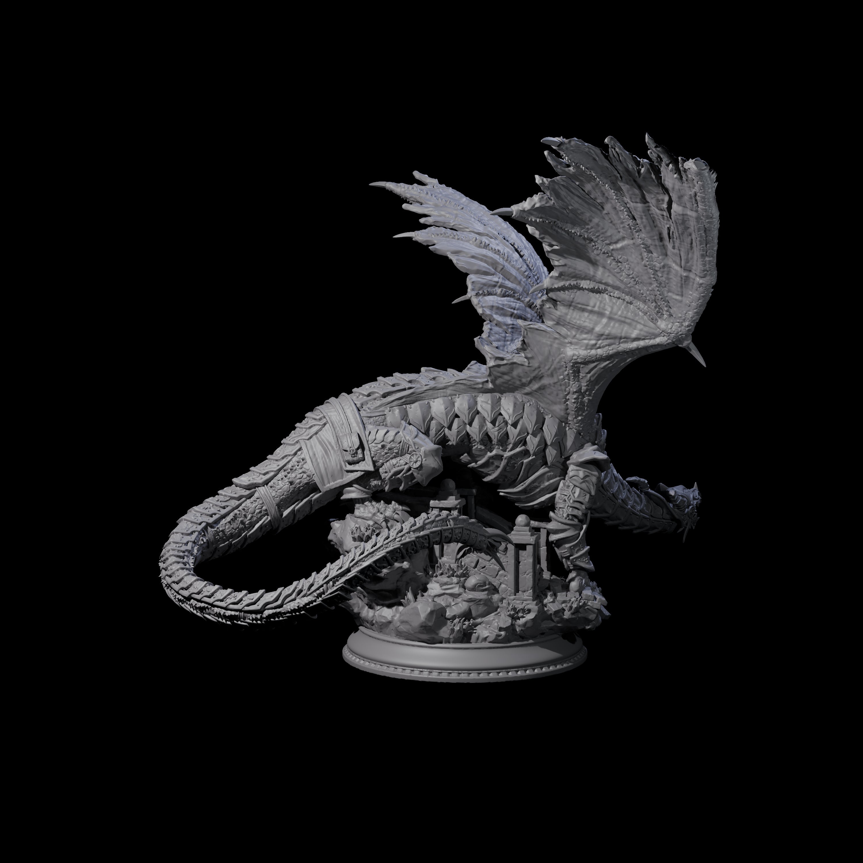 Stalking Chromatic Dragon Miniature for Dungeons and Dragons, Pathfinder or other TTRPGs