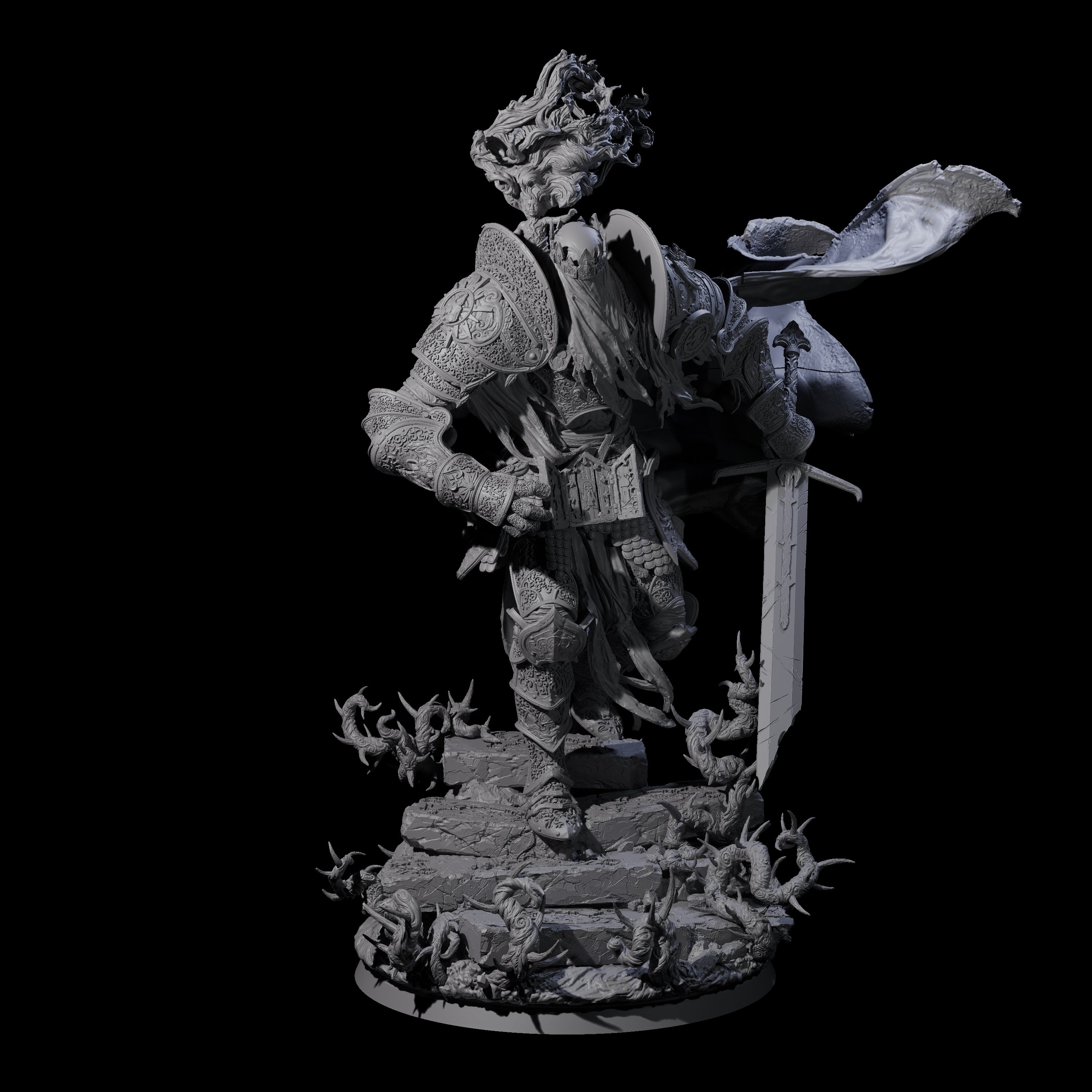 Stalking Dread Knight Miniature for Dungeons and Dragons, Pathfinder or other TTRPGs