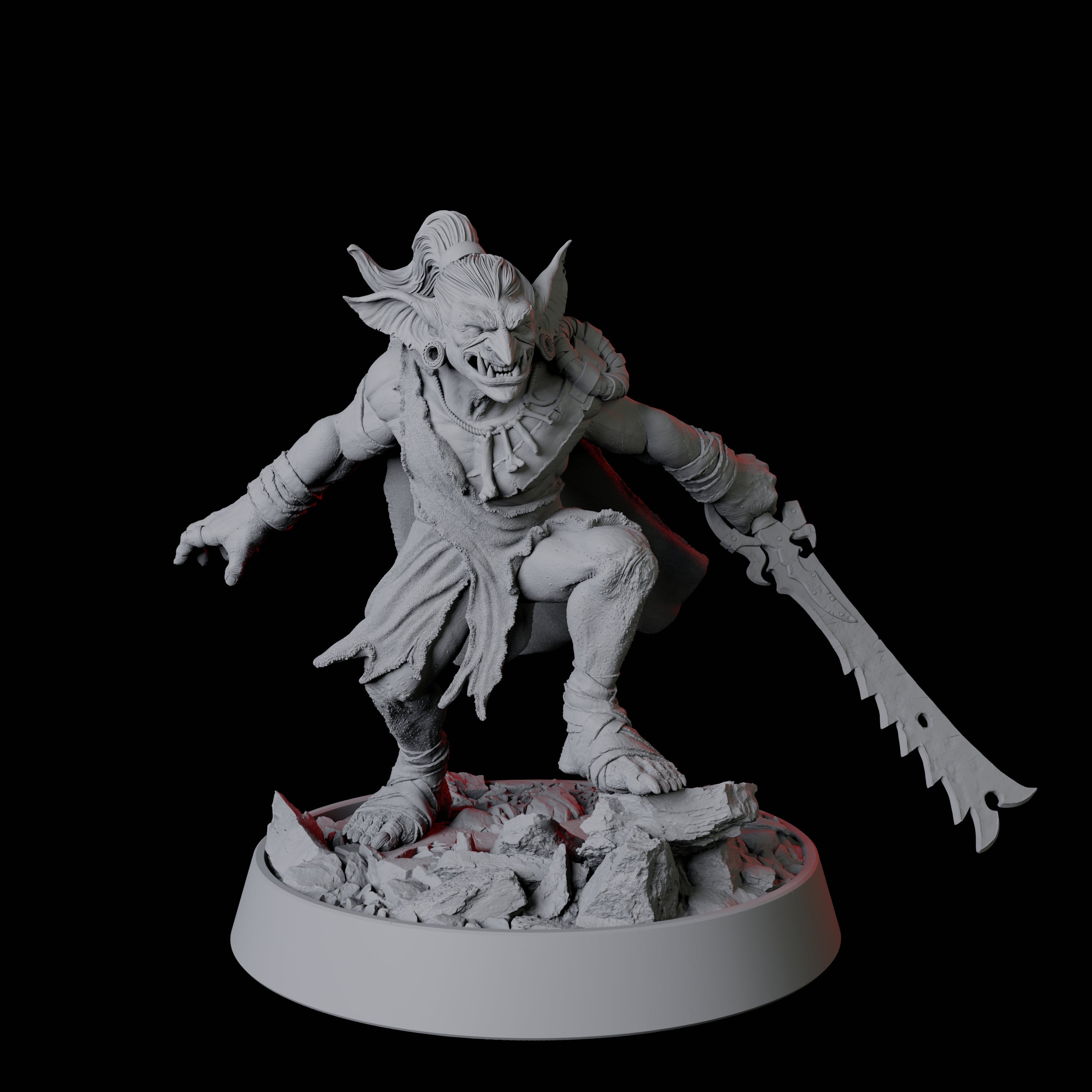 Stalking Goblin Warrior Miniature for Dungeons and Dragons, Pathfinder or other TTRPGs