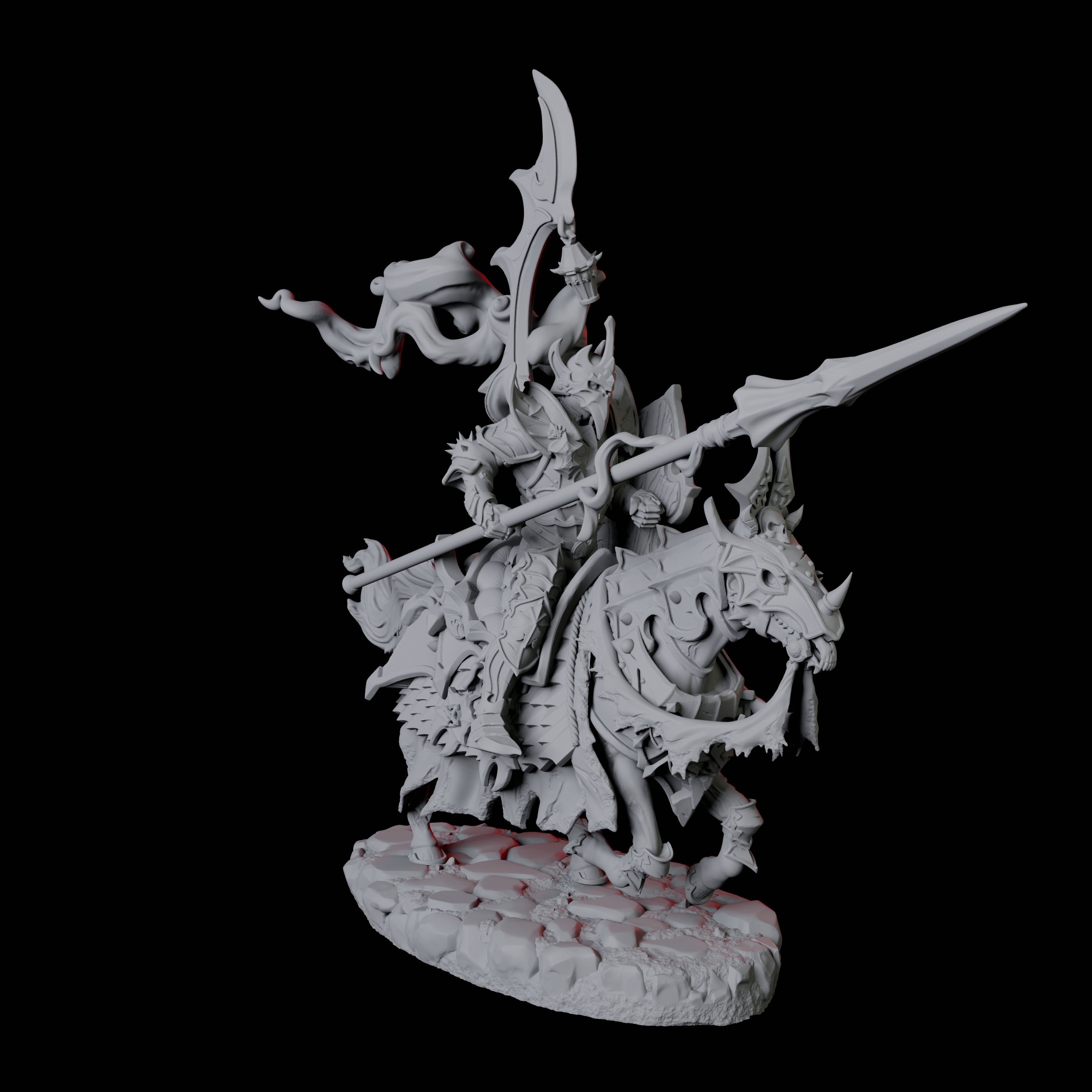 Stalking Mounted Revenant A Miniature for Dungeons and Dragons, Pathfinder or other TTRPGs