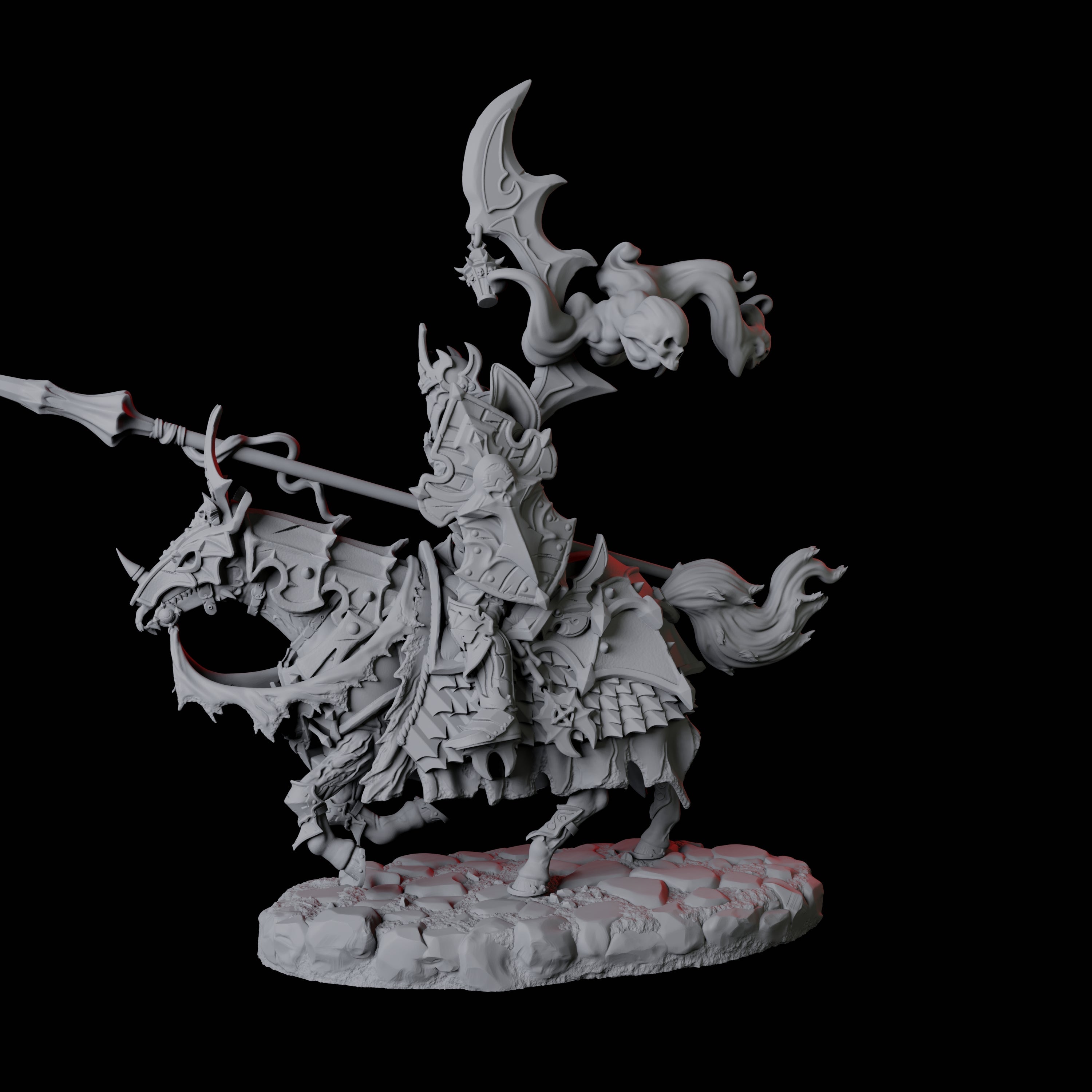 Stalking Mounted Revenant A Miniature for Dungeons and Dragons, Pathfinder or other TTRPGs