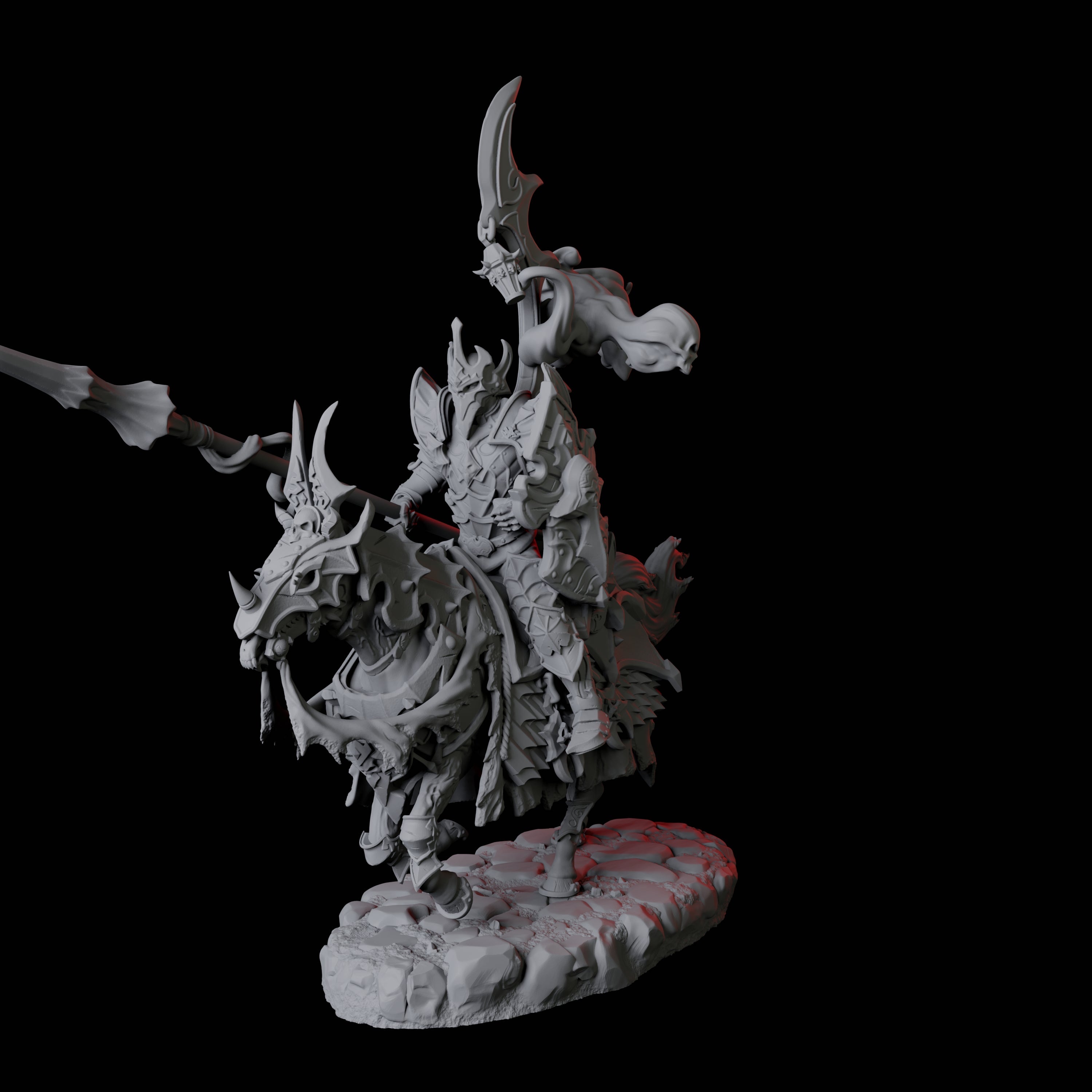 Stalking Mounted Revenant A Miniature for Dungeons and Dragons, Pathfinder or other TTRPGs