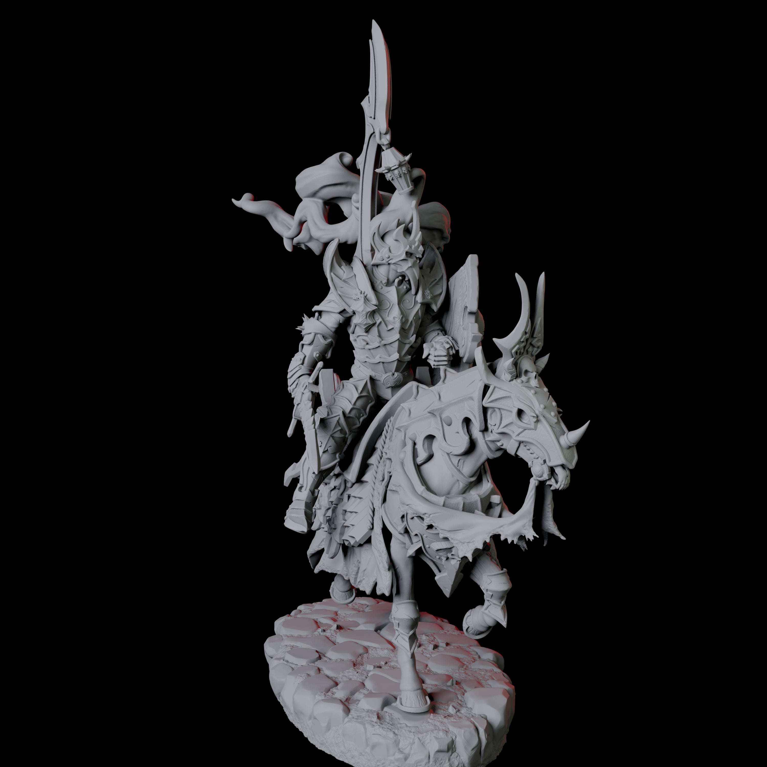 Stalking Mounted Revenant B Miniature for Dungeons and Dragons, Pathfinder or other TTRPGs