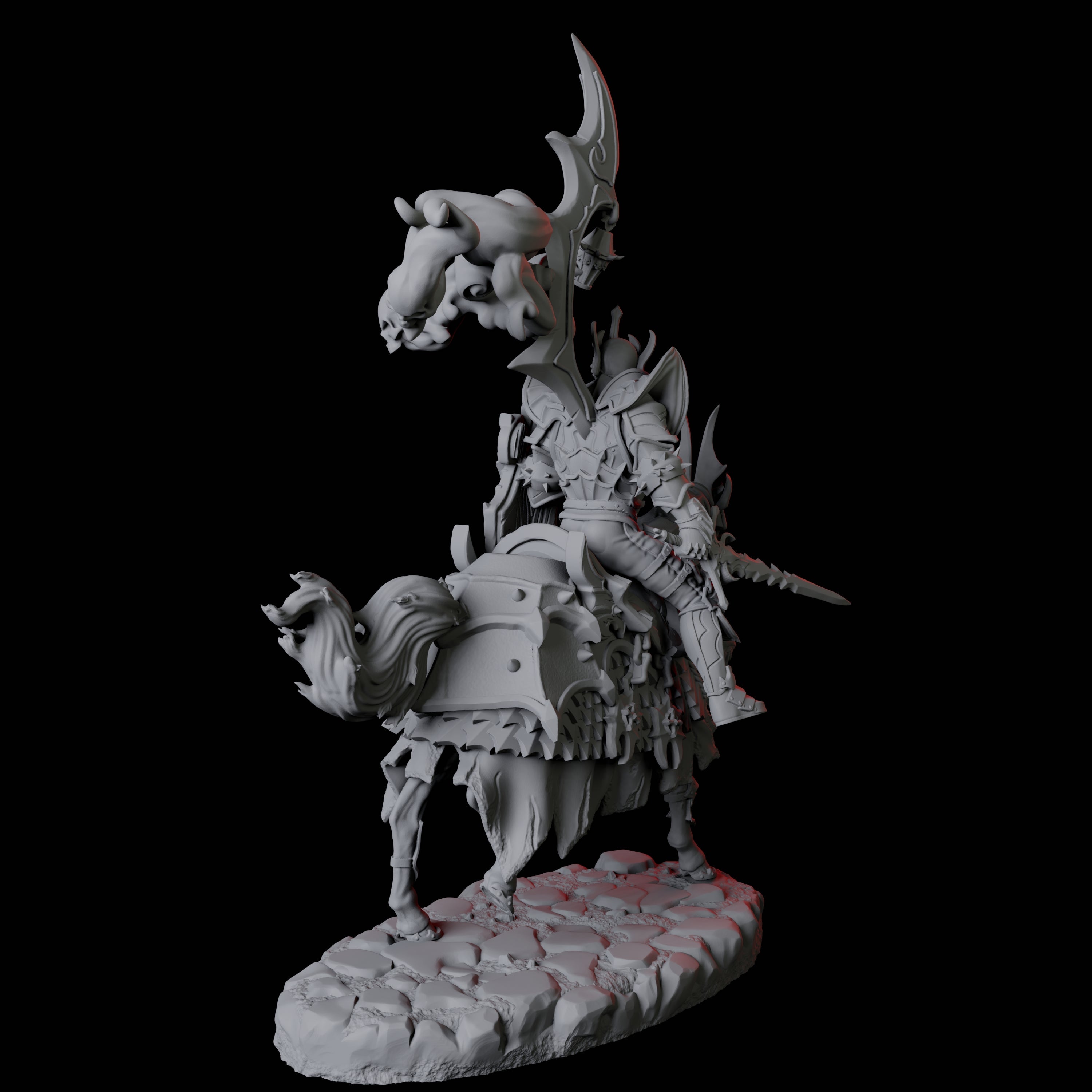 Stalking Mounted Revenant B Miniature for Dungeons and Dragons, Pathfinder or other TTRPGs