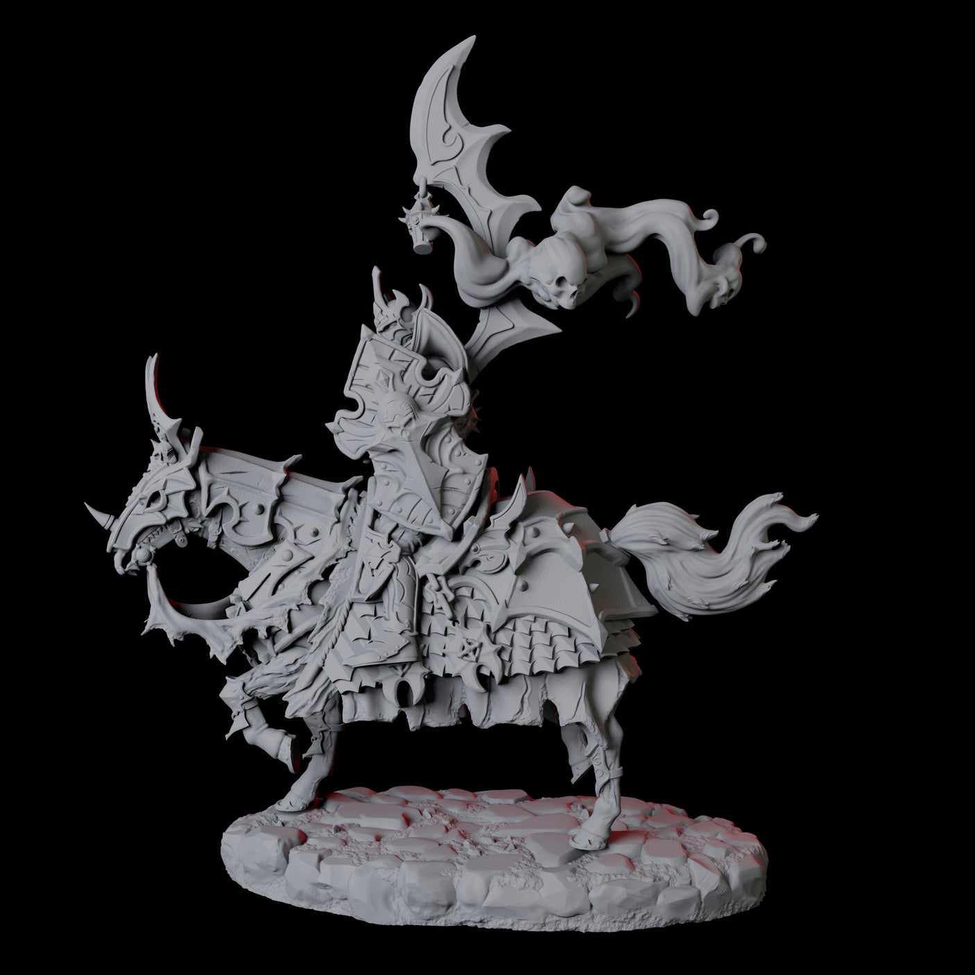 Stalking Mounted Revenant B Miniature for Dungeons and Dragons, Pathfinder or other TTRPGs