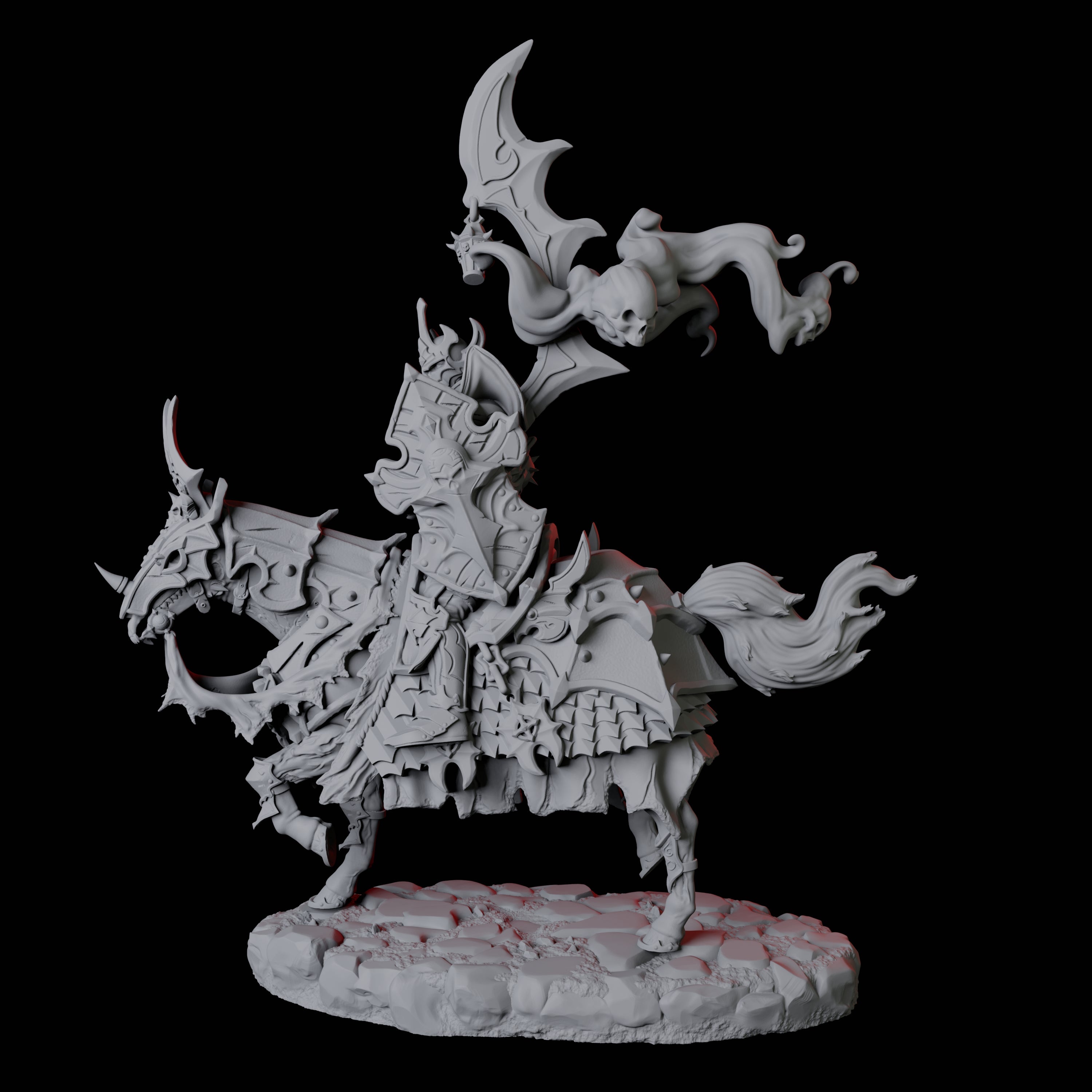 Stalking Mounted Revenant B Miniature for Dungeons and Dragons, Pathfinder or other TTRPGs