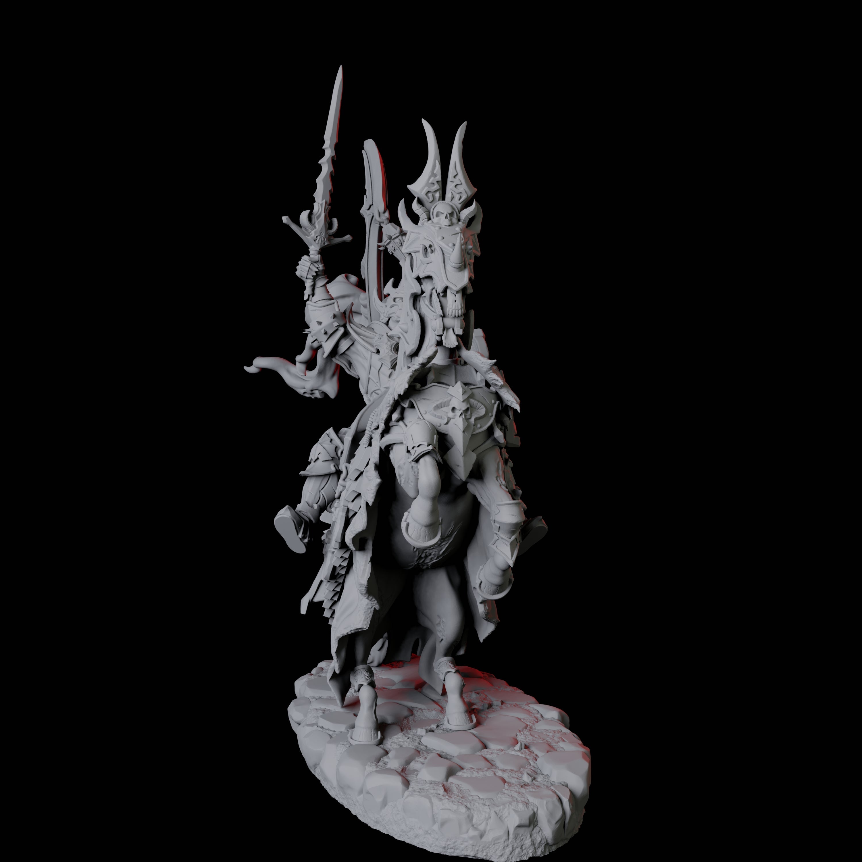 Stalking Mounted Revenant C Miniature for Dungeons and Dragons, Pathfinder or other TTRPGs