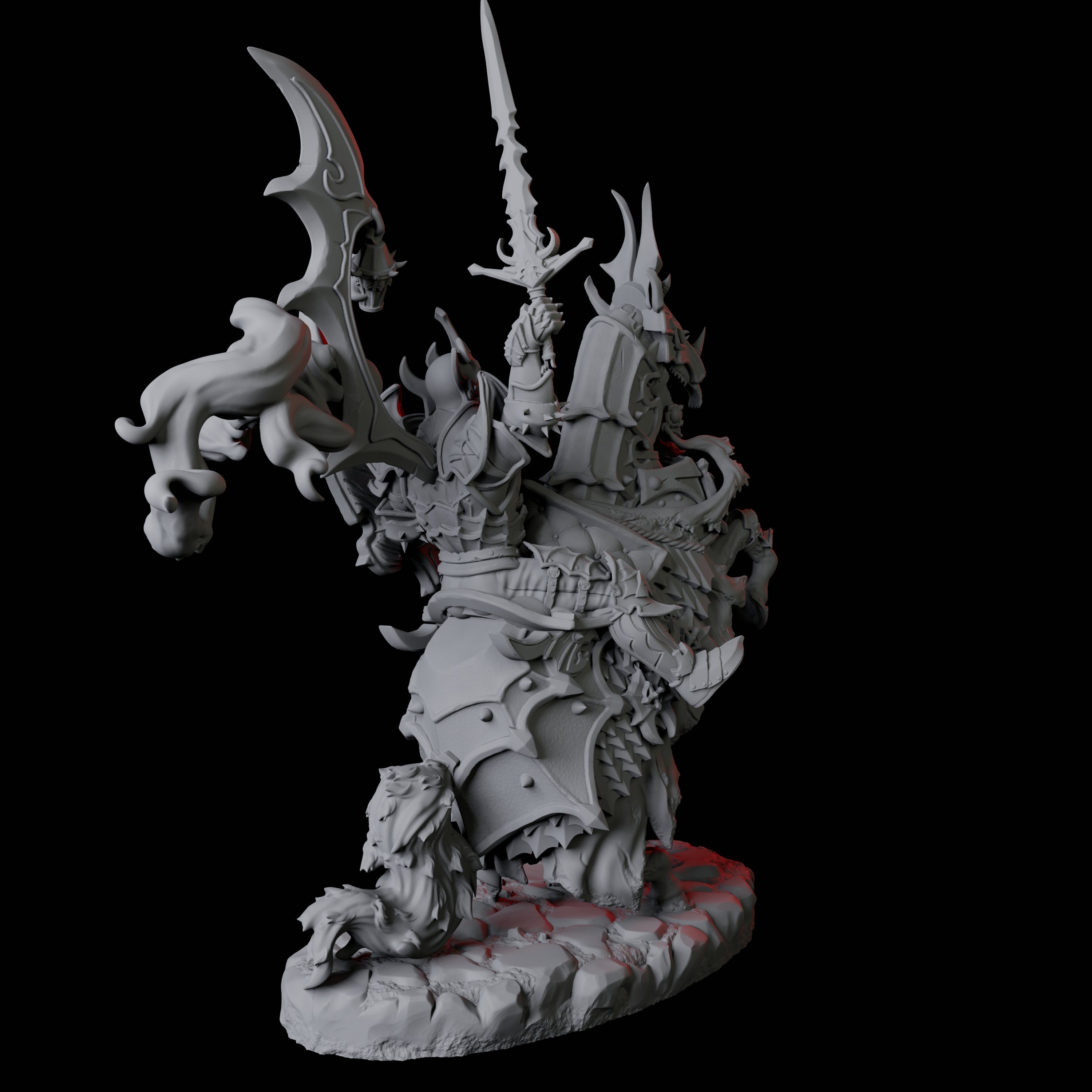 Stalking Mounted Revenant C Miniature for Dungeons and Dragons, Pathfinder or other TTRPGs