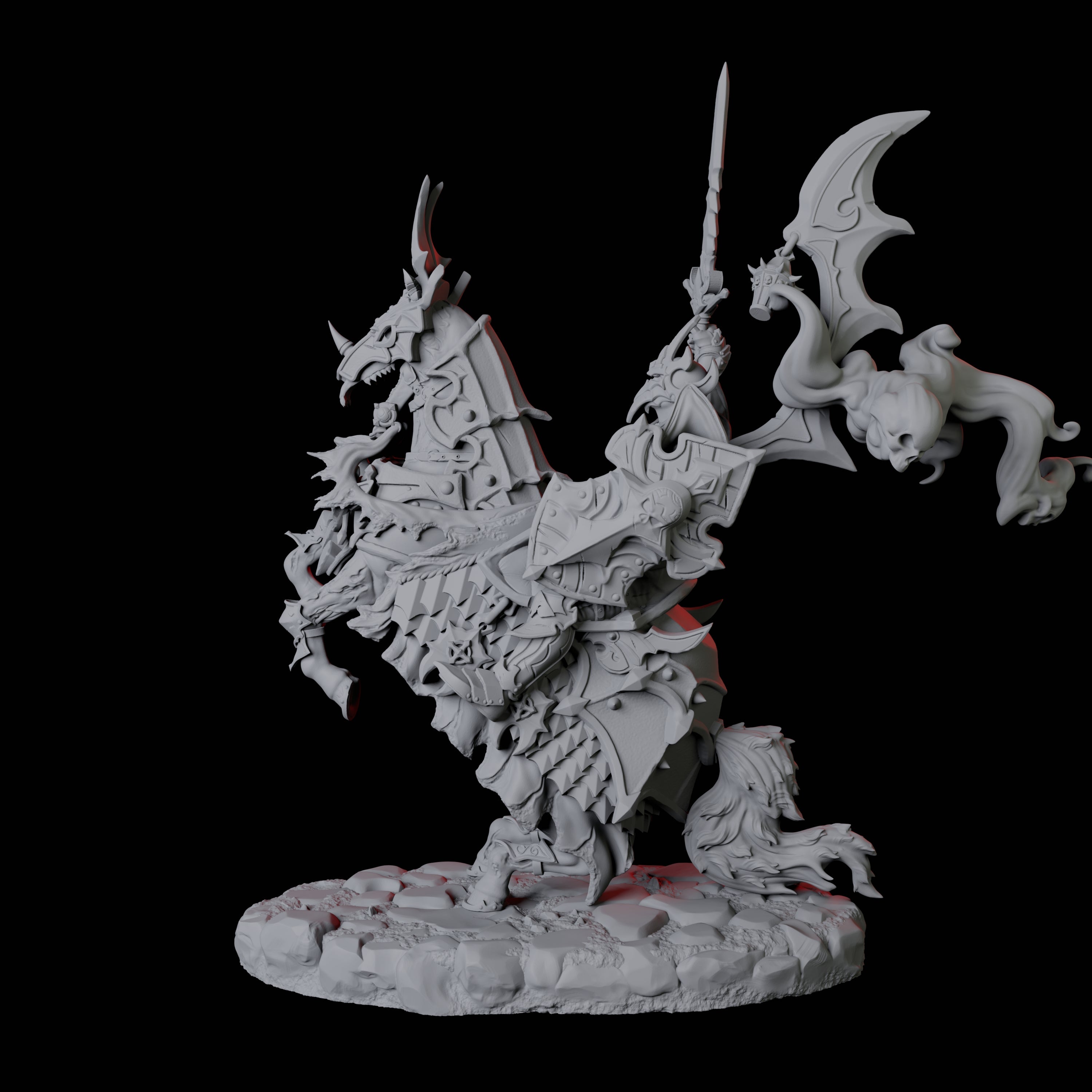 Stalking Mounted Revenant C Miniature for Dungeons and Dragons, Pathfinder or other TTRPGs