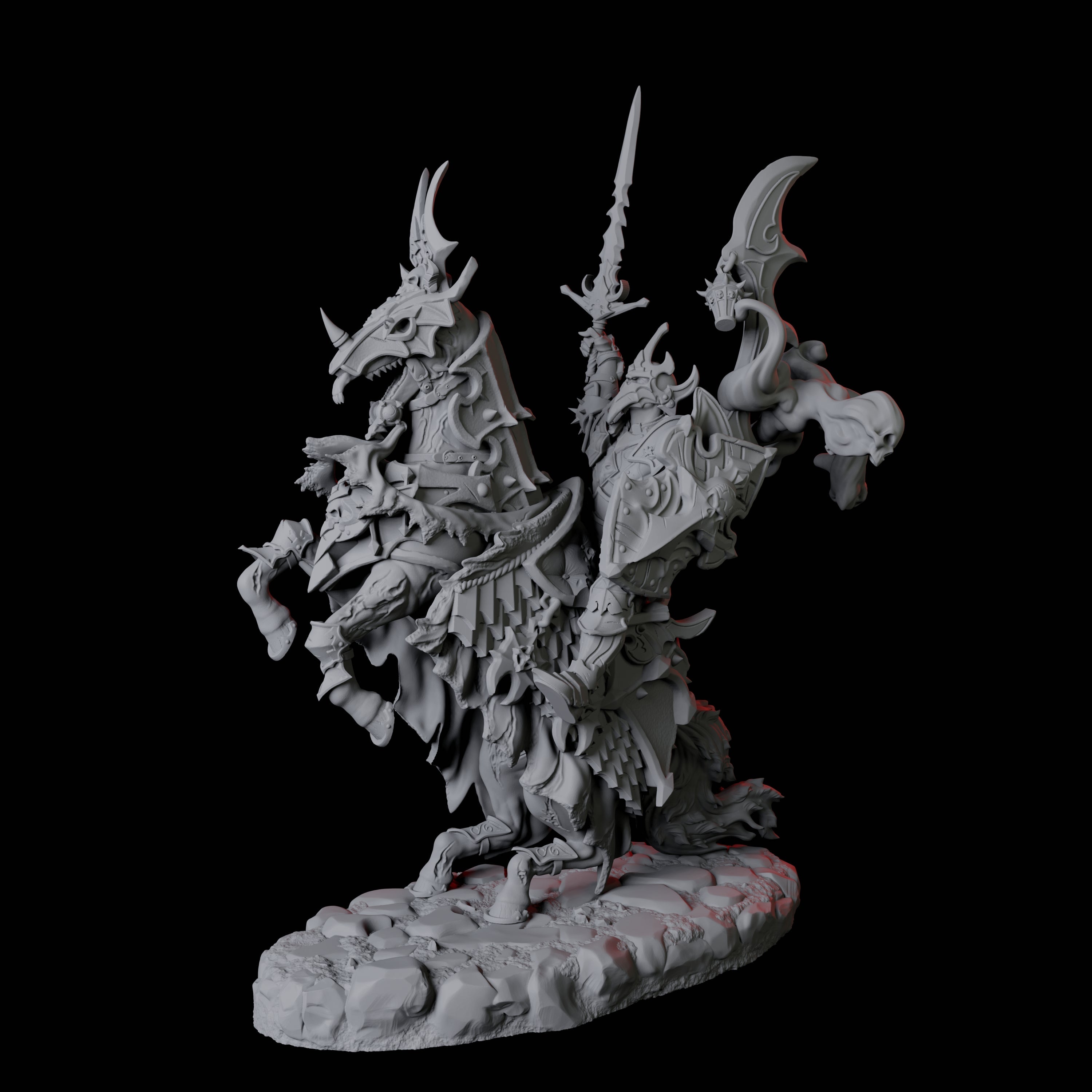 Stalking Mounted Revenant C Miniature for Dungeons and Dragons, Pathfinder or other TTRPGs